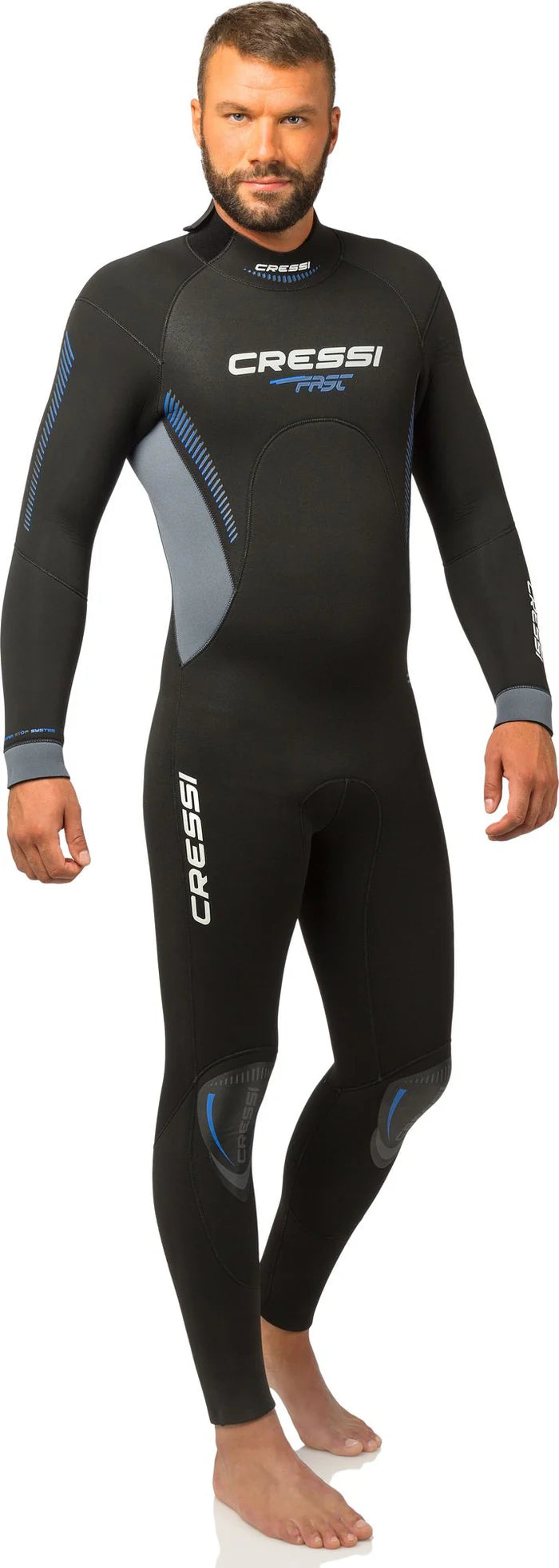Cressi Fast Full Wetsuit for Scuba Diving & Spearfishing - 3mm Neoprene Thermal Protection for Men & Women - Perfect for Cold Water Surfing, Snorkeling & Water Sports