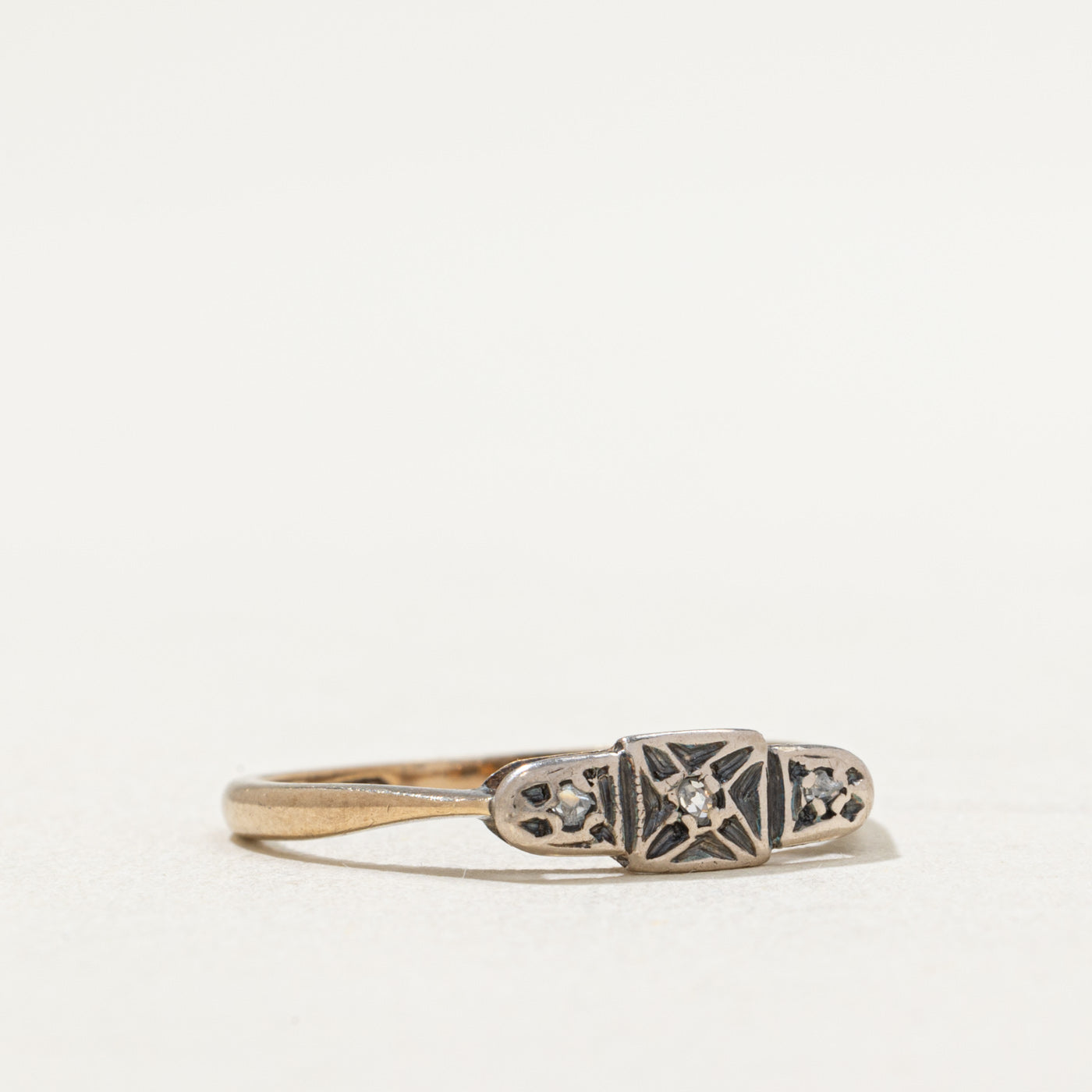 Antique Rose Cut Diamond Ring - 0.02 Carat Total Weight (CTW) - Size 6 - Vintage Inspired Jewelry for Weddings, Anniversaries & Special Occasions