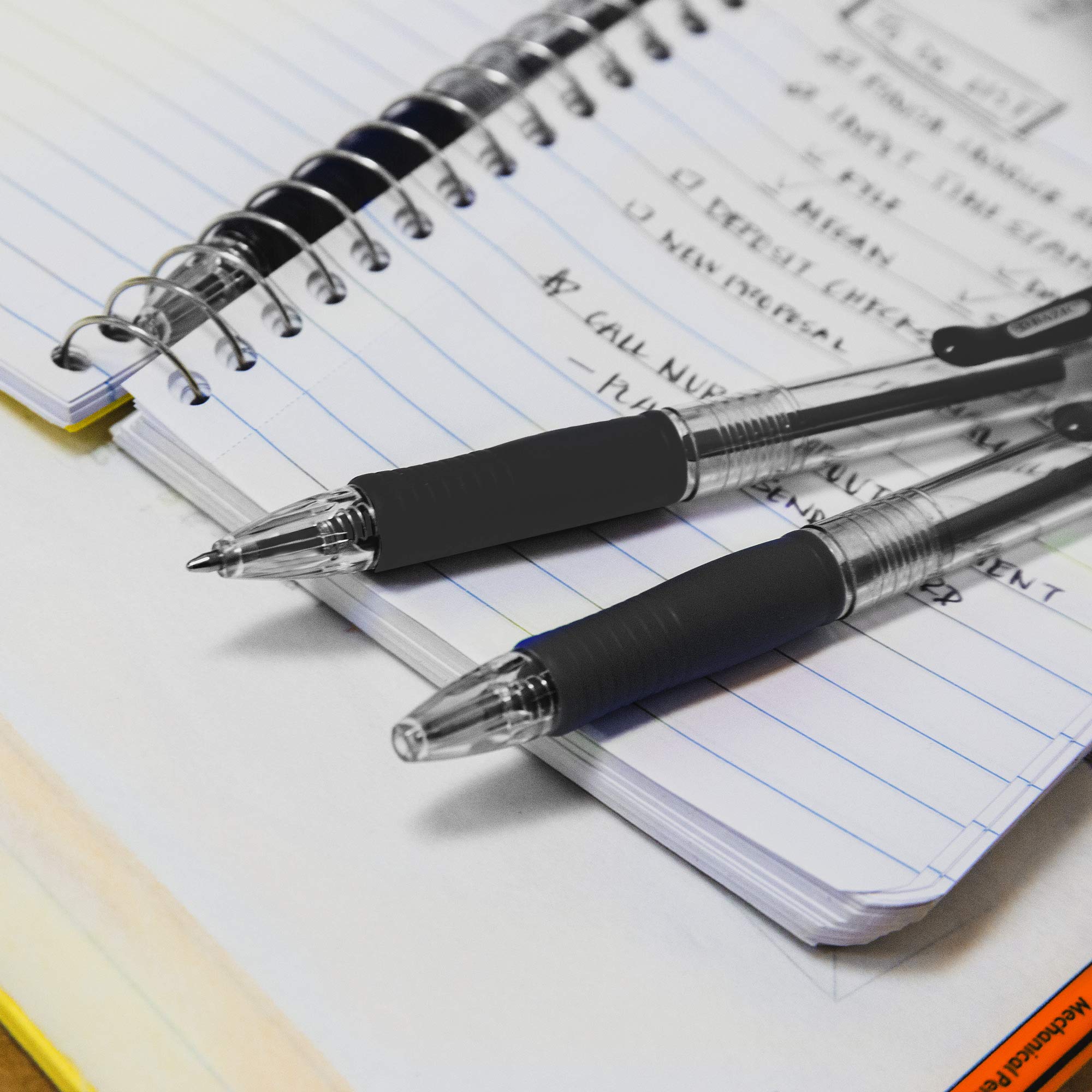 BAZIC Retractable Ballpoint Pens 1.0mm Bold Point - 144 Pack (5 Pens/Pack) - Smooth Writing Office & School Supplies with Soft Grip for Teachers, Students & Professionals - Perfect for Note Taking, Exams & Daily Writing Tasks
