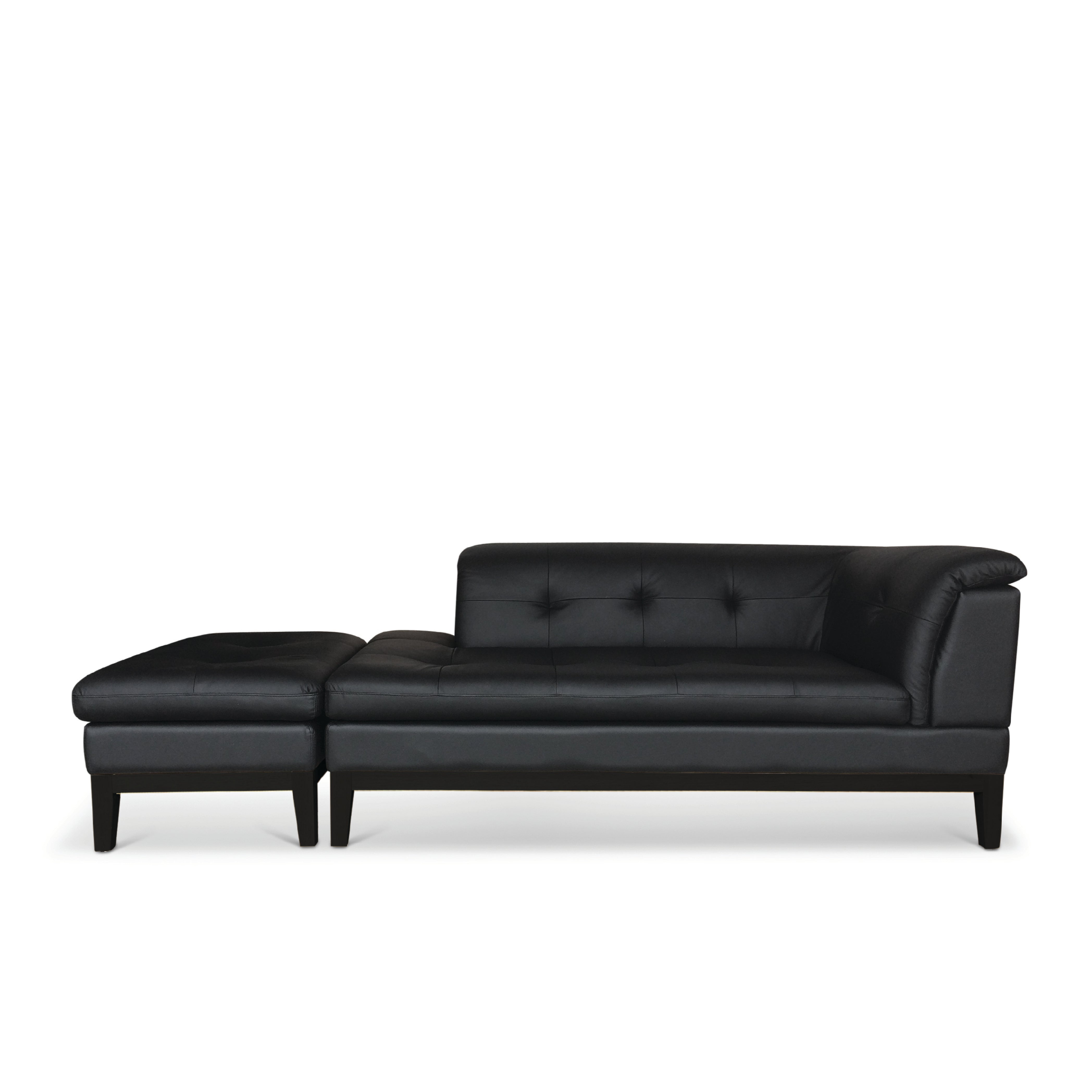 Ernie 2 Seater Sofa With Ottoman - Modern Living Room Furniture Set for Small Spaces | Comfortable Loveseat with Footrest for Apartment, Dorm & Home Office