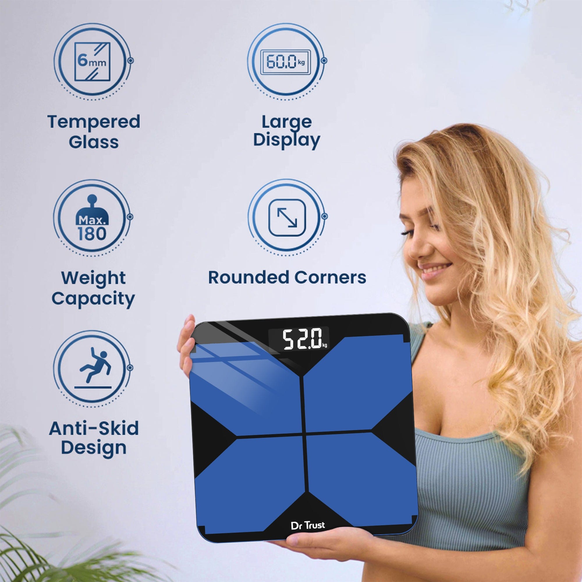 Dr Trust USA Digital Body Weight Scale 524 - Accurate Electronic Weighing Machine for Home Use, BMI Tracking & Weight Loss Progress - 3 Year Warranty - Perfect for Fitness Enthusiasts & Health Monitoring