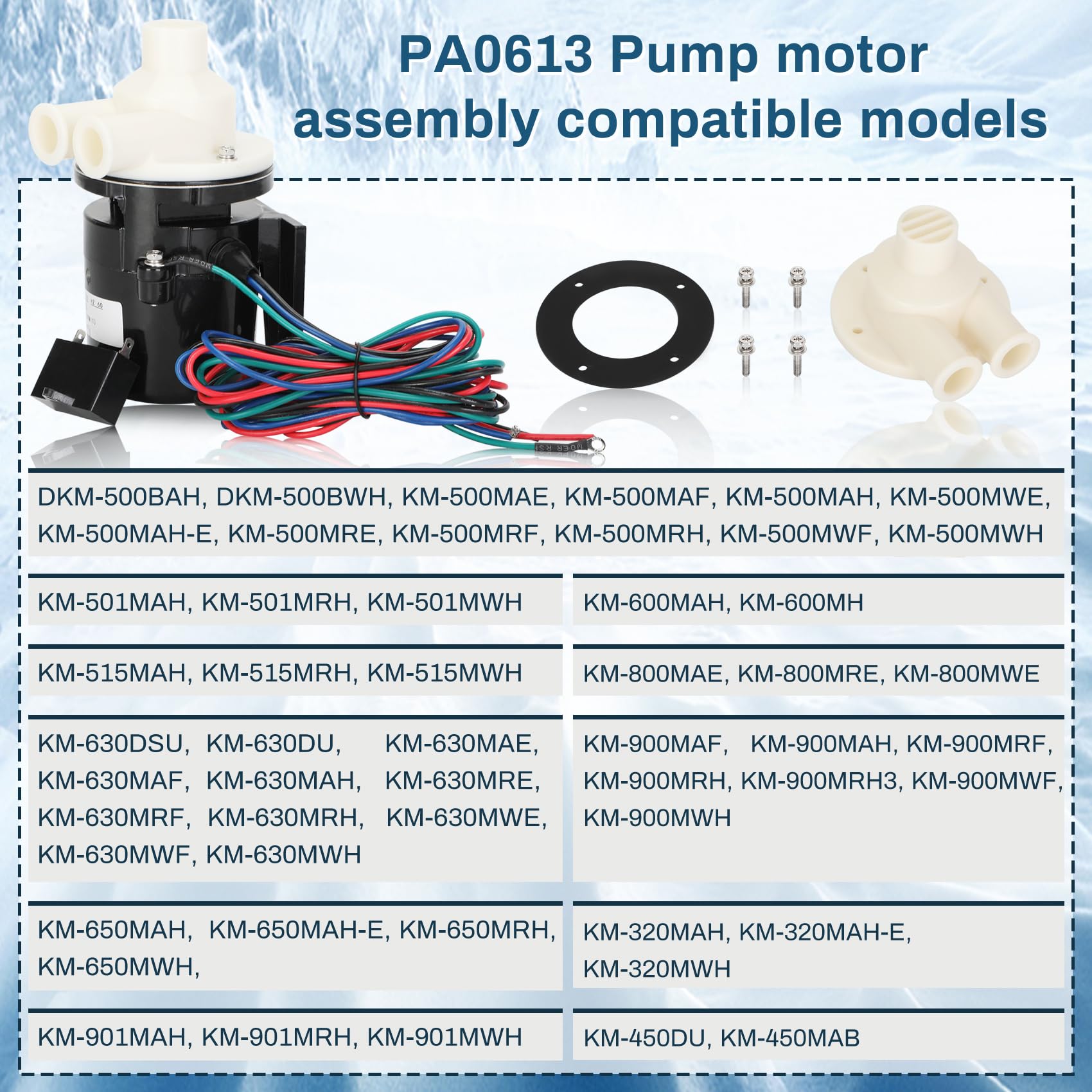 Hoshizaki PA0613 Water Pump Replacement - High-Performance Motor Assembly with Enhanced Sealing & Quiet Operation (Includes Capacitor) | Compatible with Hoshizaki Ice Machines & Commercial Refrigeration Systems