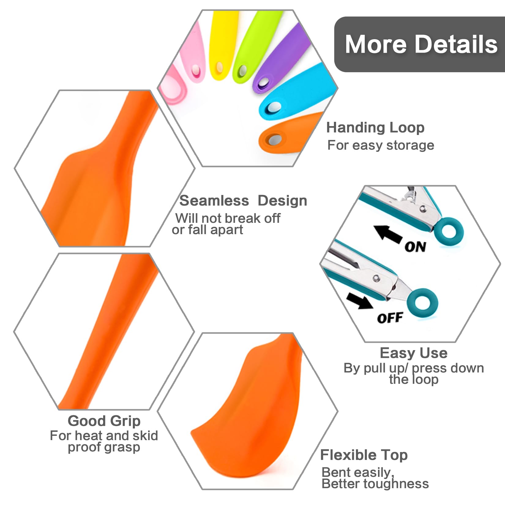 P&P CHEF 14-Piece Silicone Spatula Set - Heat Resistant Rubber Cooking Utensils for Nonstick Pans, Includes Spatulas, Spoons, Tongs & Baking Tools - Dishwasher Safe, Multi-Color - Perfect for Baking, Flipping Pancakes & Cooking with Nonstick Cookware