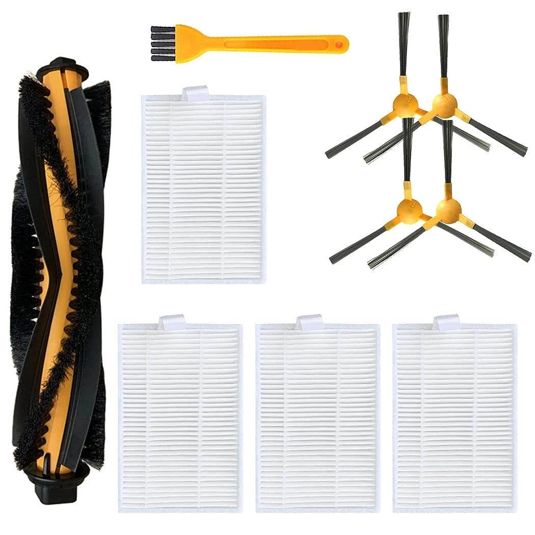 Moosoo RT30 RT40 RT50 Vacuum Cleaner Replacement Parts - HEPA Filter, Main Roller Brush & Side Brush Accessory Kit for Pet Hair & Allergen Removal - Perfect for Hardwood Floors & Carpets