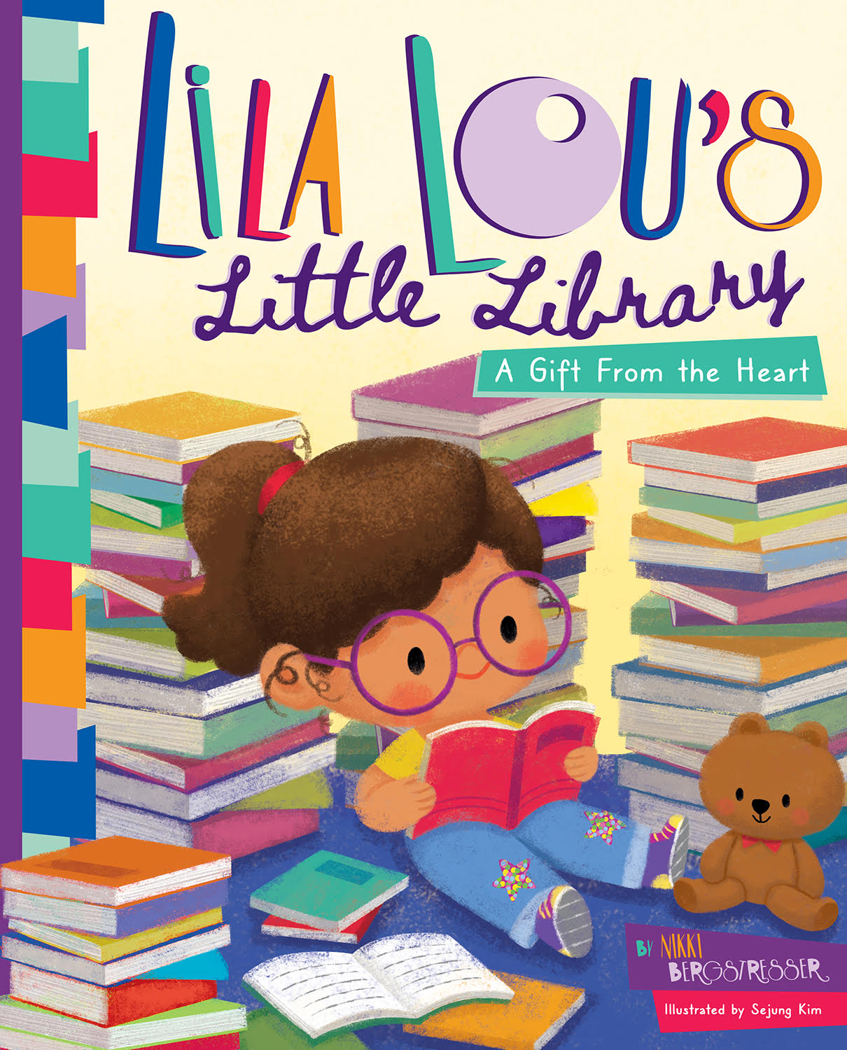 Lila Lou's Little Library - Miniature Wooden Bookcase for Kids | Perfect for Nursery, Playroom & Classroom Decor | Encourages Early Reading & Organization