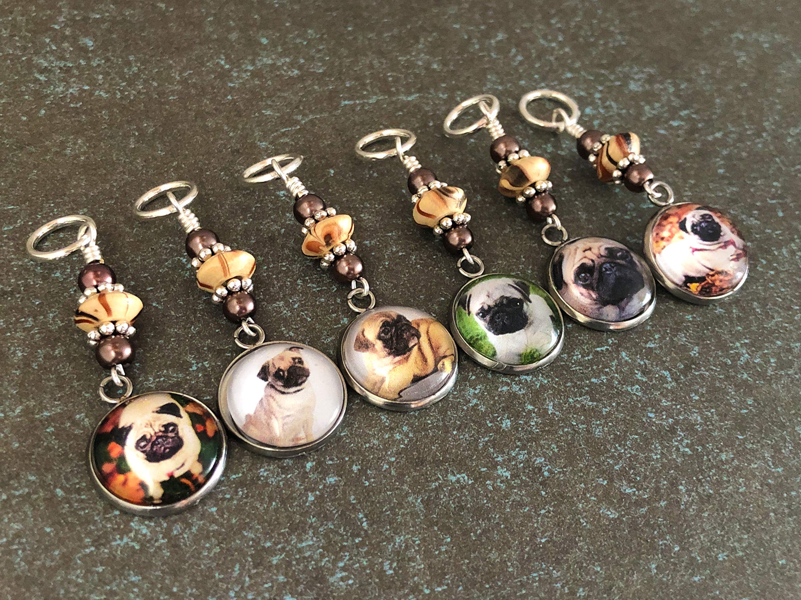 Pug Stitch Markers for Knitting & Crochet - Cute Dog-Themed Knitting Accessories - Perfect Gift for Knitters - Great for DIY Projects & Handmade Gifts