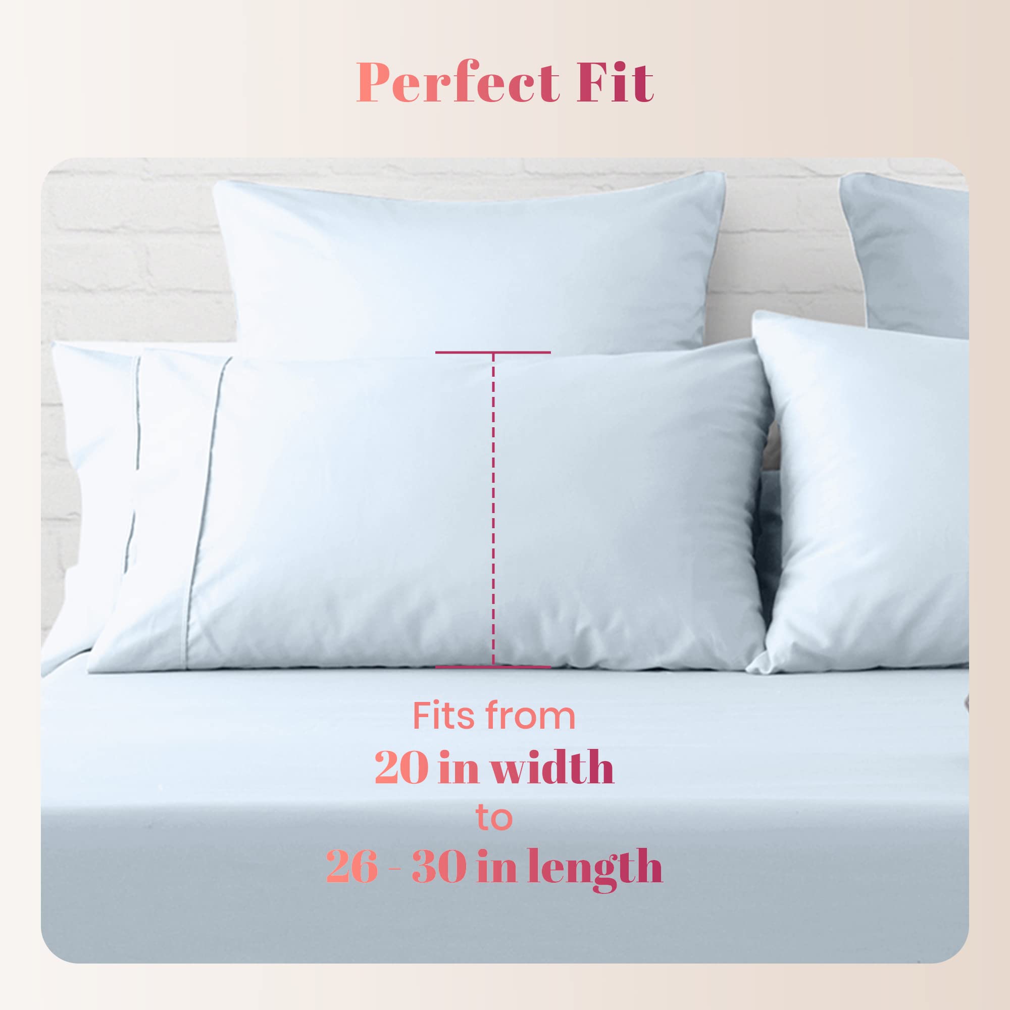 Luxury 1000 Thread Count Egyptian Cotton Pillowcases Set of 2 - Standard/Queen Size, Sateen Weave Cooling Pillow Covers for Hot Sleepers - Light Blue | Perfect for Master Bedroom, Guest Room & Hotel Style Bedding