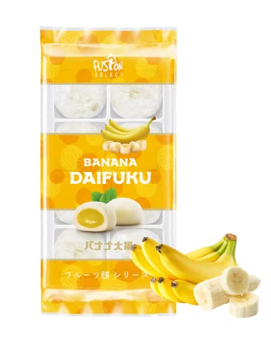 Premium Japanese Mochi Daifuku - Authentic Sweet Rice Cake with Banana Filling (240g/8.46oz) | Traditional Japanese Dessert for Snacking, Gifts & Tea Time