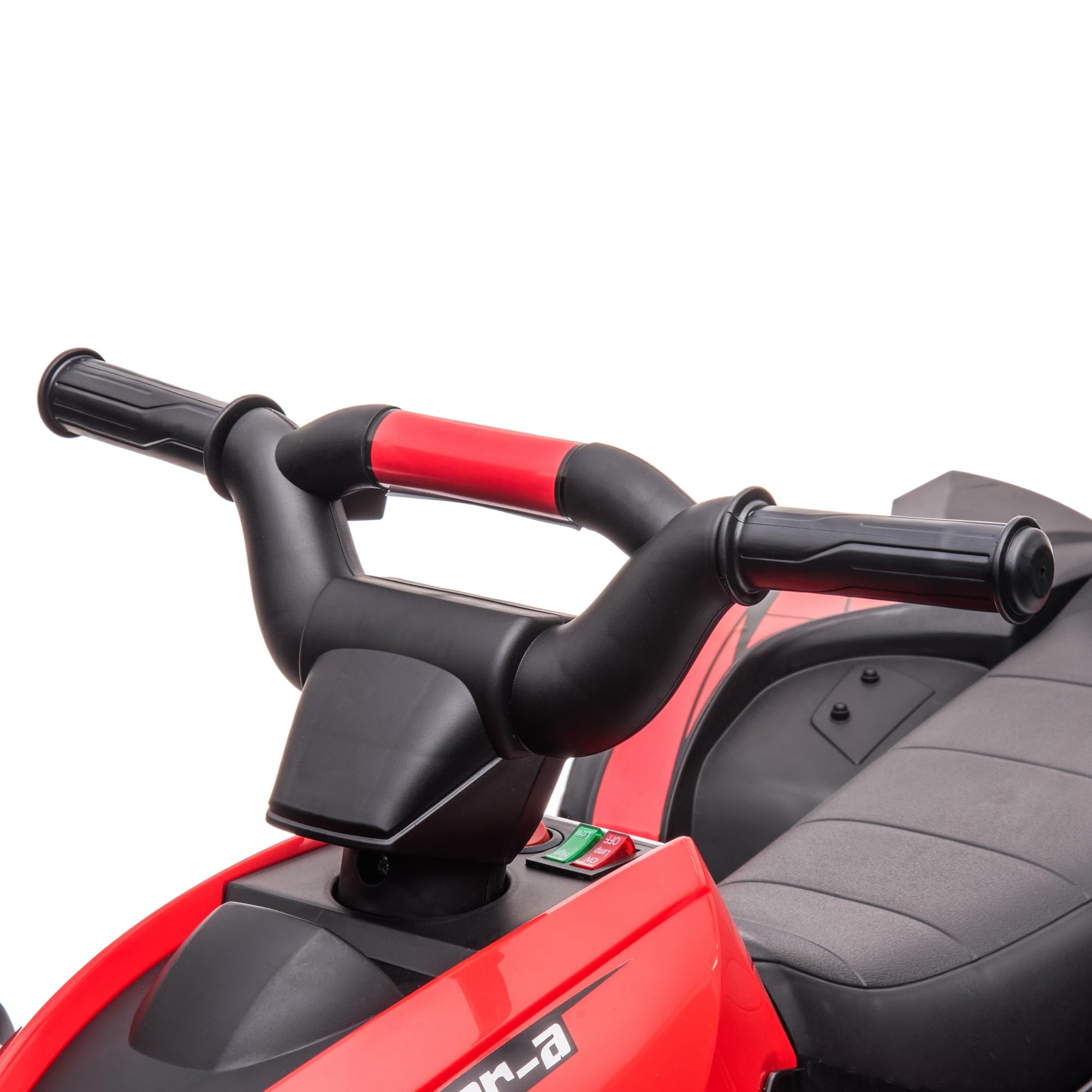 HOMCOM 12V Kids Electric Quad Bike for 3-5 Years Old - 2 Motors, LED Lights, Horn, Music, Adjustable Speed, Forward/Reverse - 83x53x55.5cm Red - Perfect for Outdoor Play, Backyard Riding & Birthday Gifts