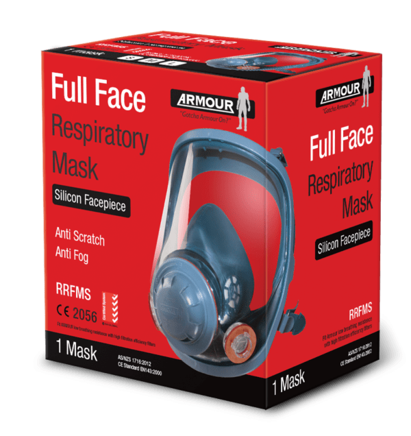 Armour Silicone Full Face Reusable Respiratory Mask - Dust Proof & Pollution Protection for Cycling, Running & Outdoor Activities
