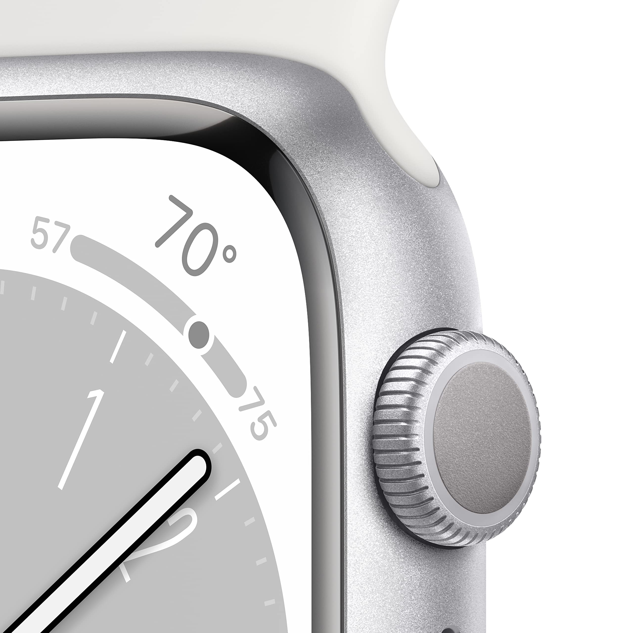 Apple Watch Series 8 GPS 41mm Silver Aluminum Case with White Sport Band - Renewed Premium Smartwatch for Fitness Tracking, Heart Rate Monitoring & iPhone Connectivity - Perfect for Workouts, Running & Daily Wear