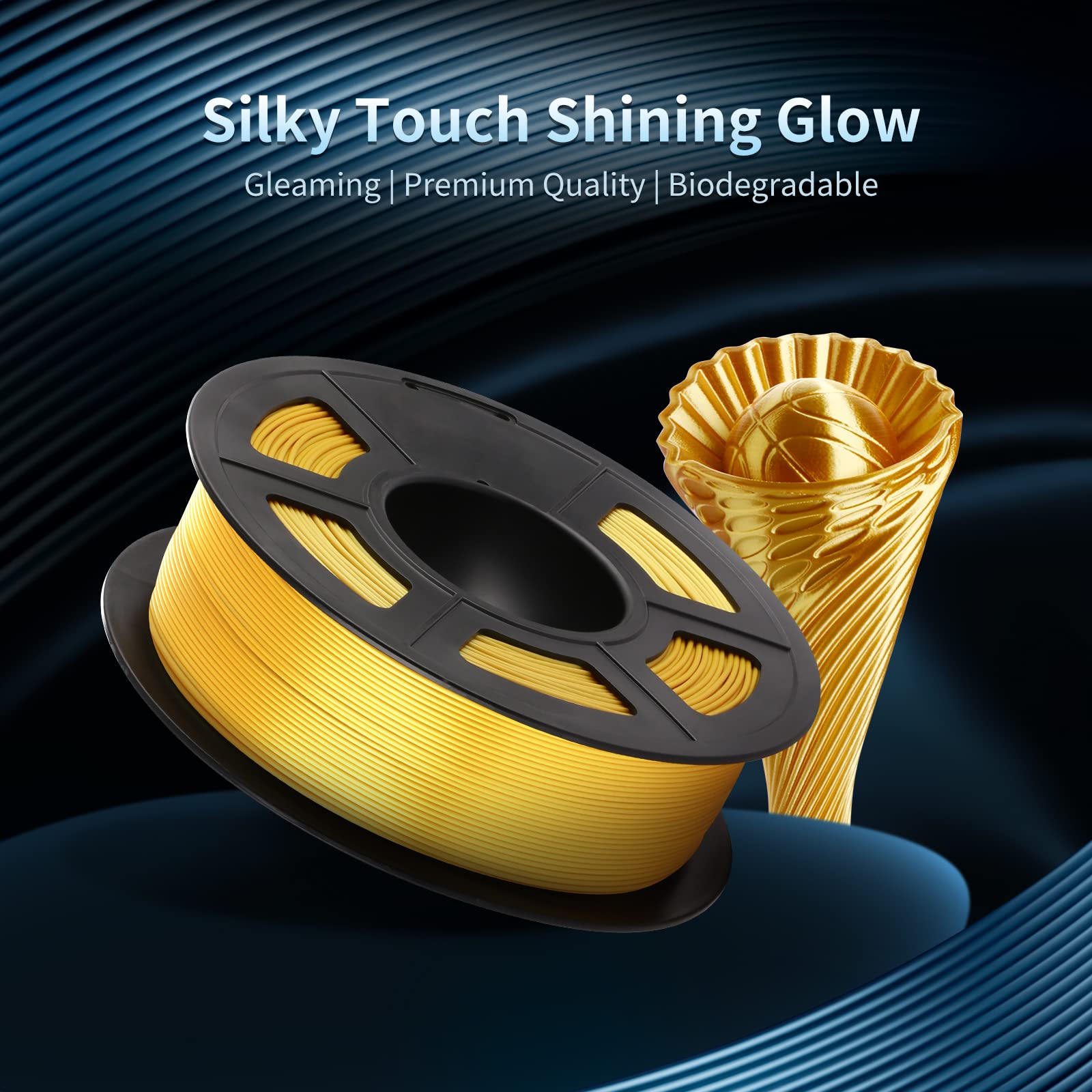 ANYCUBIC Vyper 3D Printer with Auto Leveling & PLA Filament Bundle - Silk Light Gold | Perfect for Home DIY, Prototyping & Educational Projects