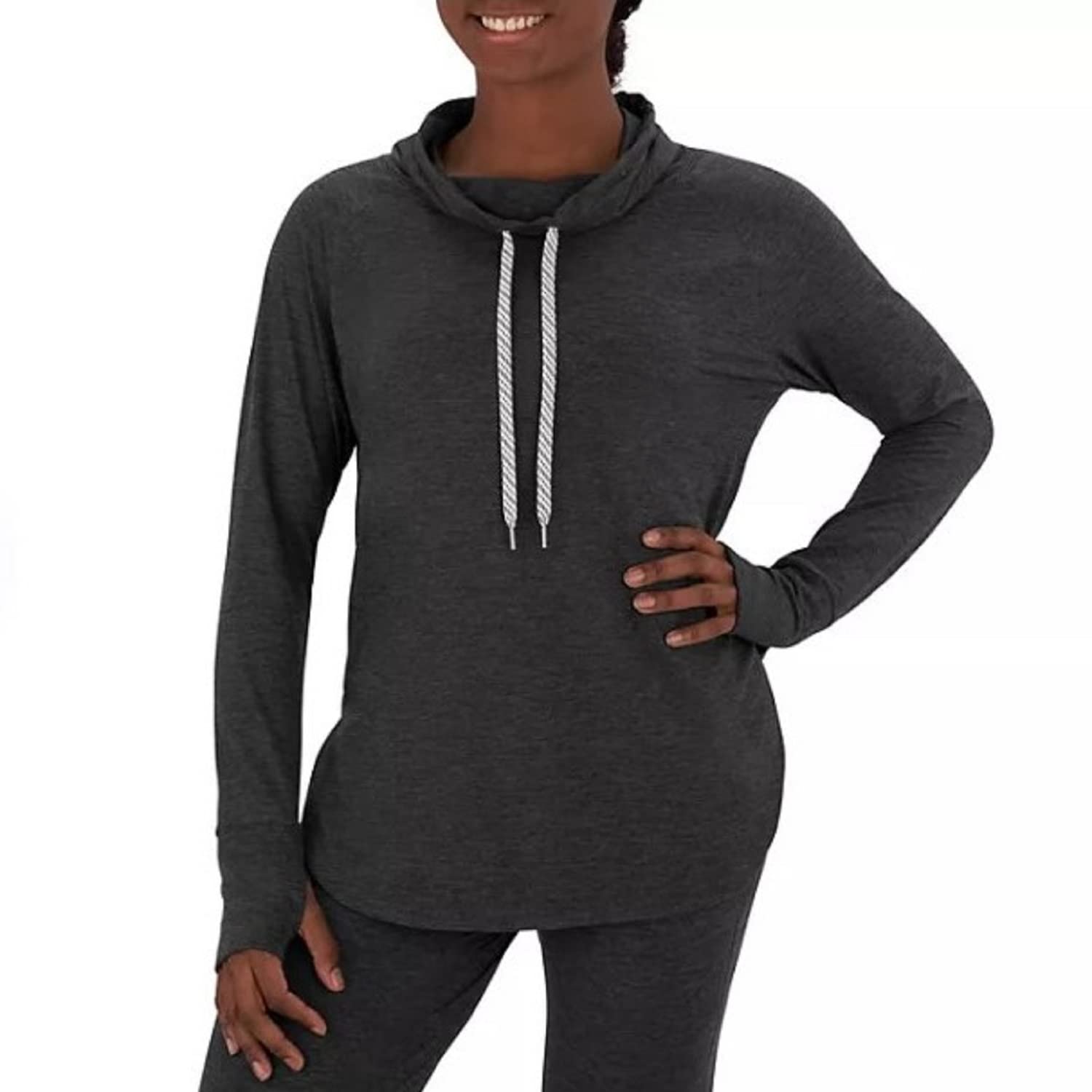 Member's Mark Women's Soft Funnel Neck Pullover Sweater - Cozy Winter Knit Top, Black Soot Heather, X-Large - Perfect for Casual Wear, Office & Weekend Outfits