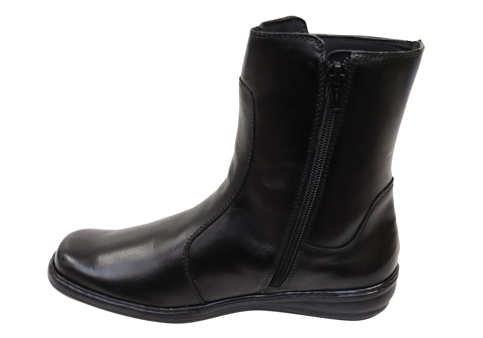 Mironneli Lorrie Women's Comfortable Brazilian Leather Mid Calf Boots - Stylish Ankle Booties for Fall & Winter Fashion | Perfect for Office, Dating & Night Out