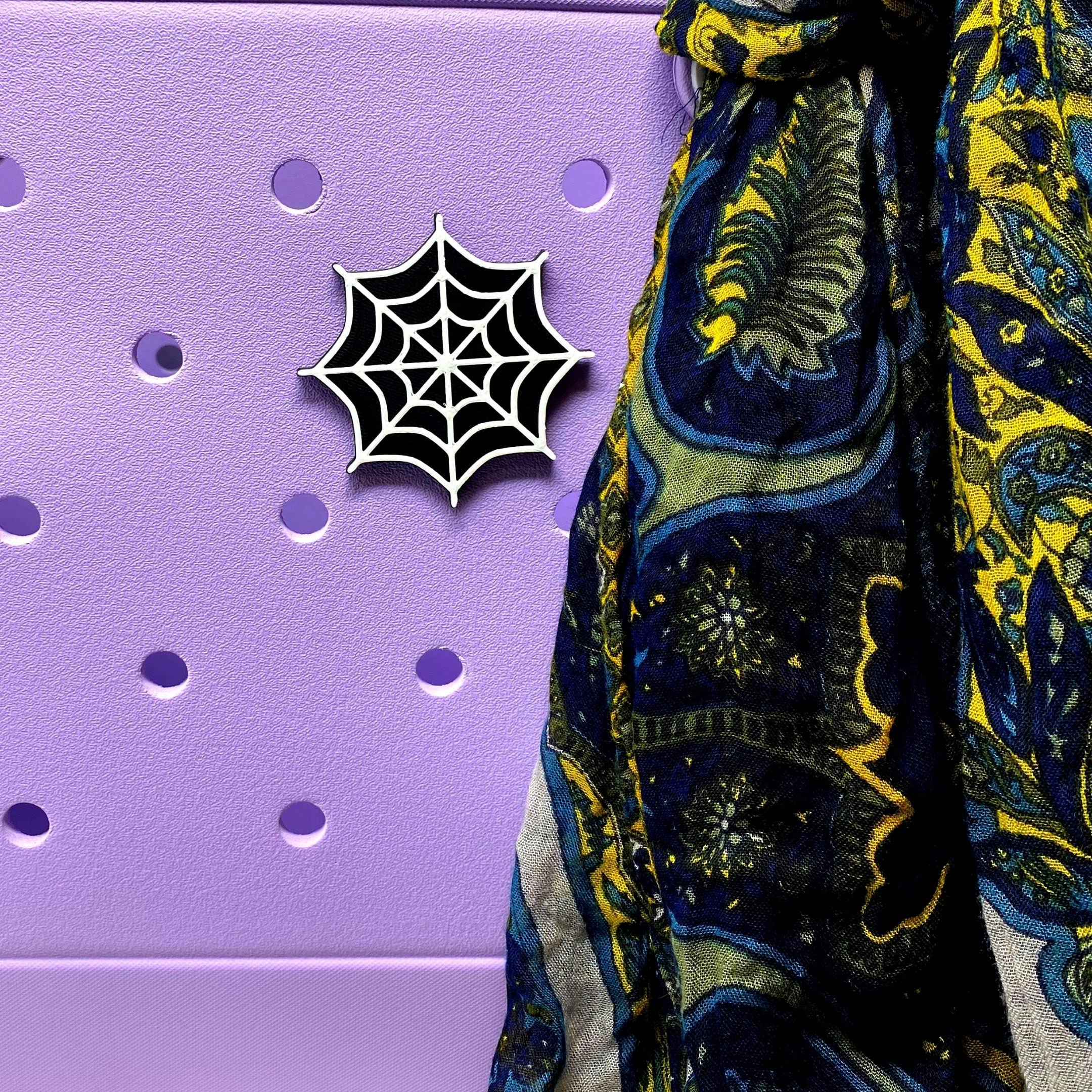 BOGLETS Halloween Spider Web Charm - Compatible with Bogg Bags, Simply Southern & Similar Tote Bags - Perfect for Halloween Decor, Costume Accessories & Bag Customization