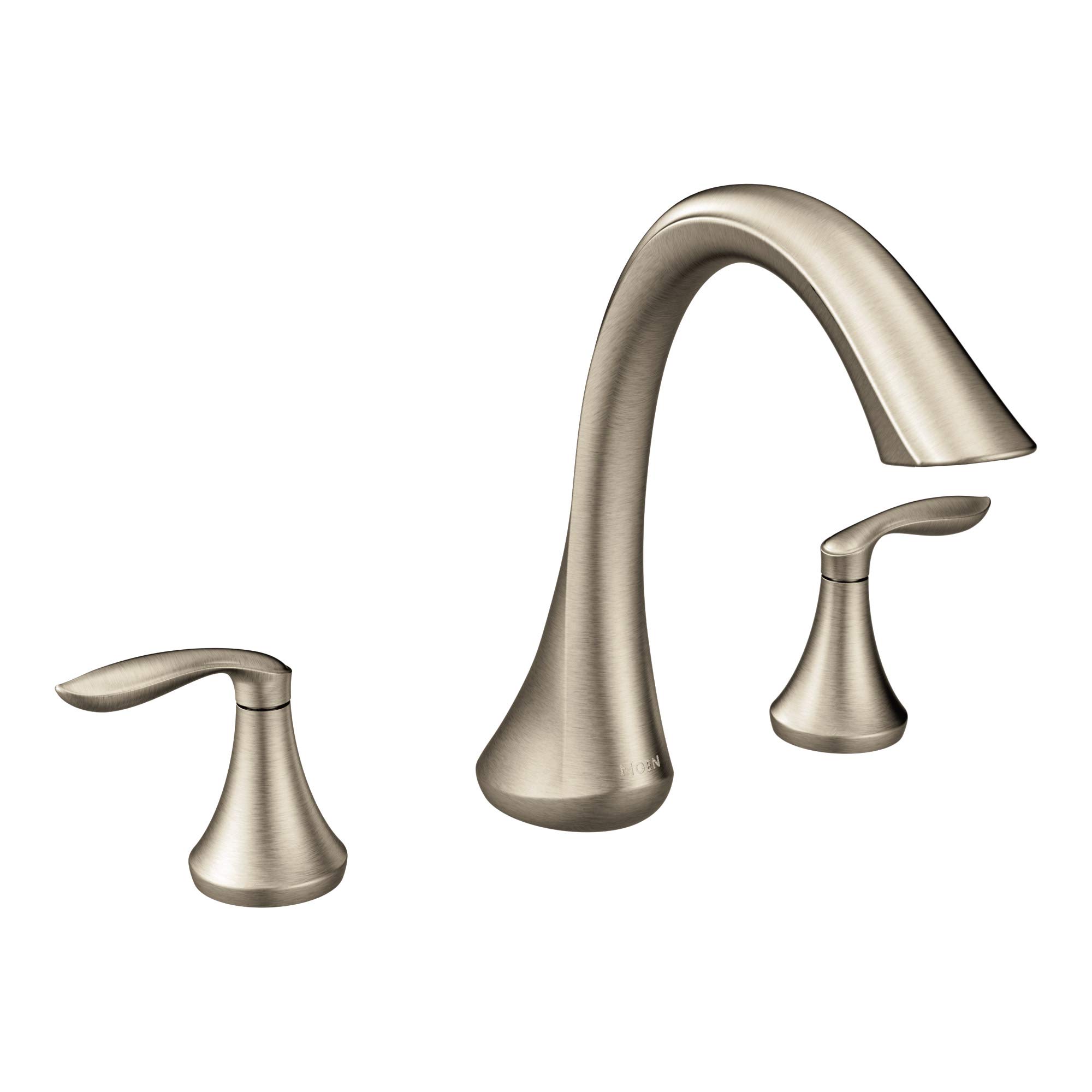 Moen T943BN Eva Two-Handle High-Arc Roman Tub Faucet with 4792 Valve - Brushed Nickel & Chrome Finish - 1/2-Inch CC Connection - Perfect for Luxury Bathrooms & Spa Retreats