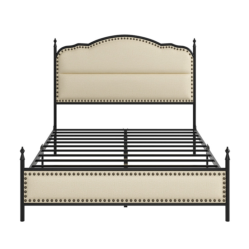 Ernesto 61 Industrial King & Queen Size Platform Bed Frame - Modern Metal & Wood Design for Bedroom, Guest Room, Loft or Studio Apartment