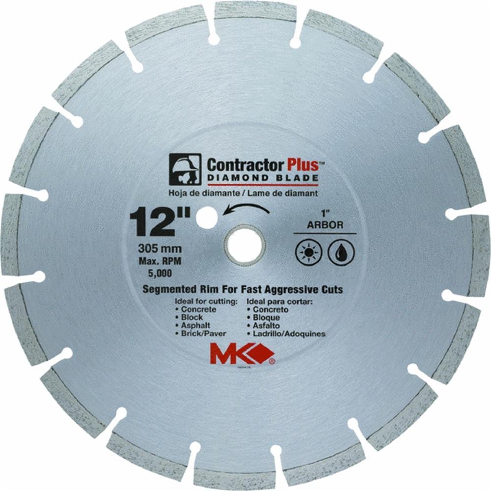MK Diamond 12-Inch MK799D Diamond Blade with 1-Inch Round Arbor – Premium Cutting Tool for Concrete, Brick, and Masonry – Perfect for Construction, Renovation, and DIY Projects