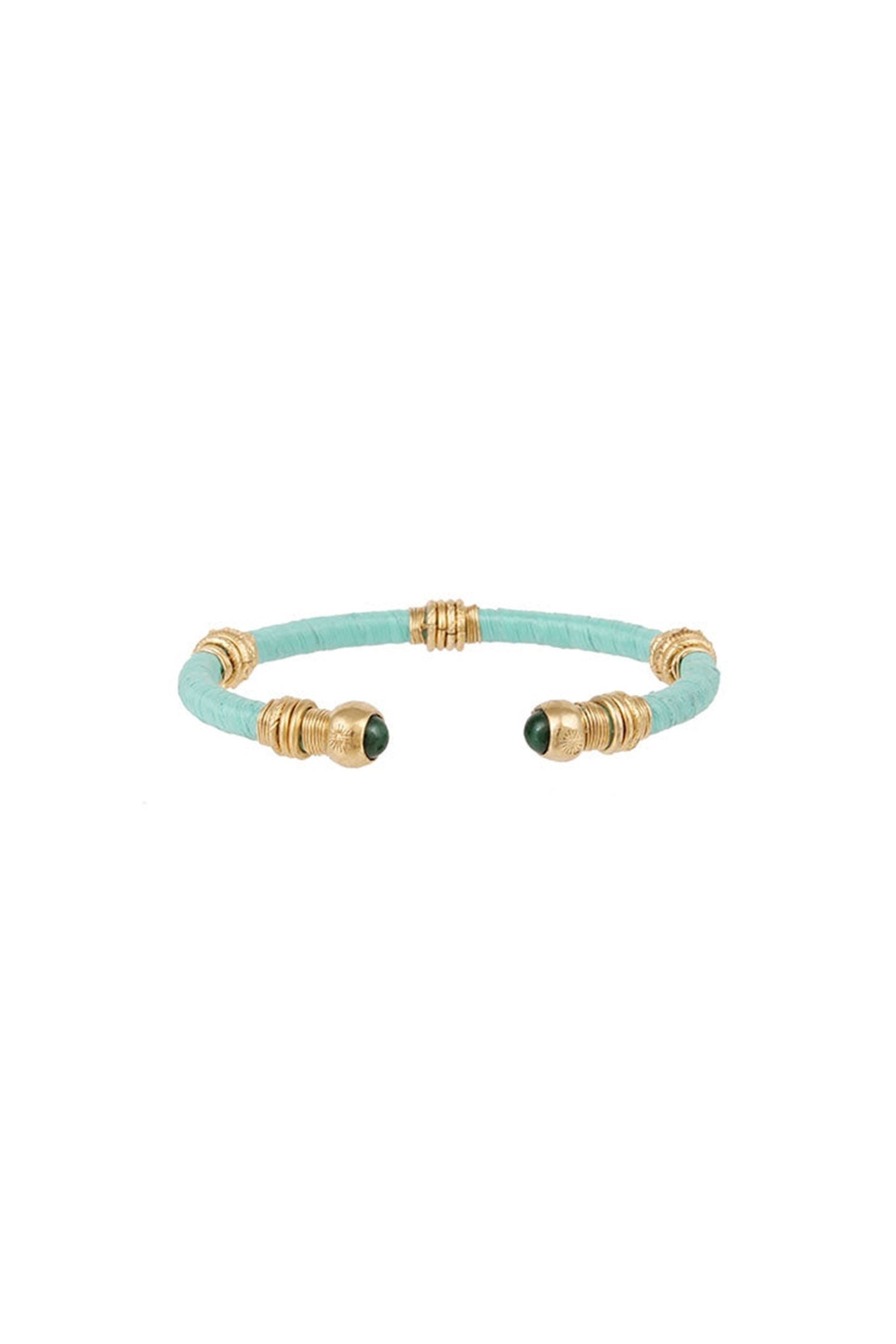 Gas Bijoux Sari Bangle Sky - Elegant Silver-Tone Adjustable Bracelet for Women | Boho Chic Jewelry for Parties, Weddings & Everyday Wear