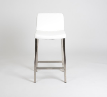 White Corey Stool - Modern & Stylish Bar Stool for Kitchen, Dining Room & Home Decor - Perfect for Breakfast Nook, Counter Height Tables & Small Spaces