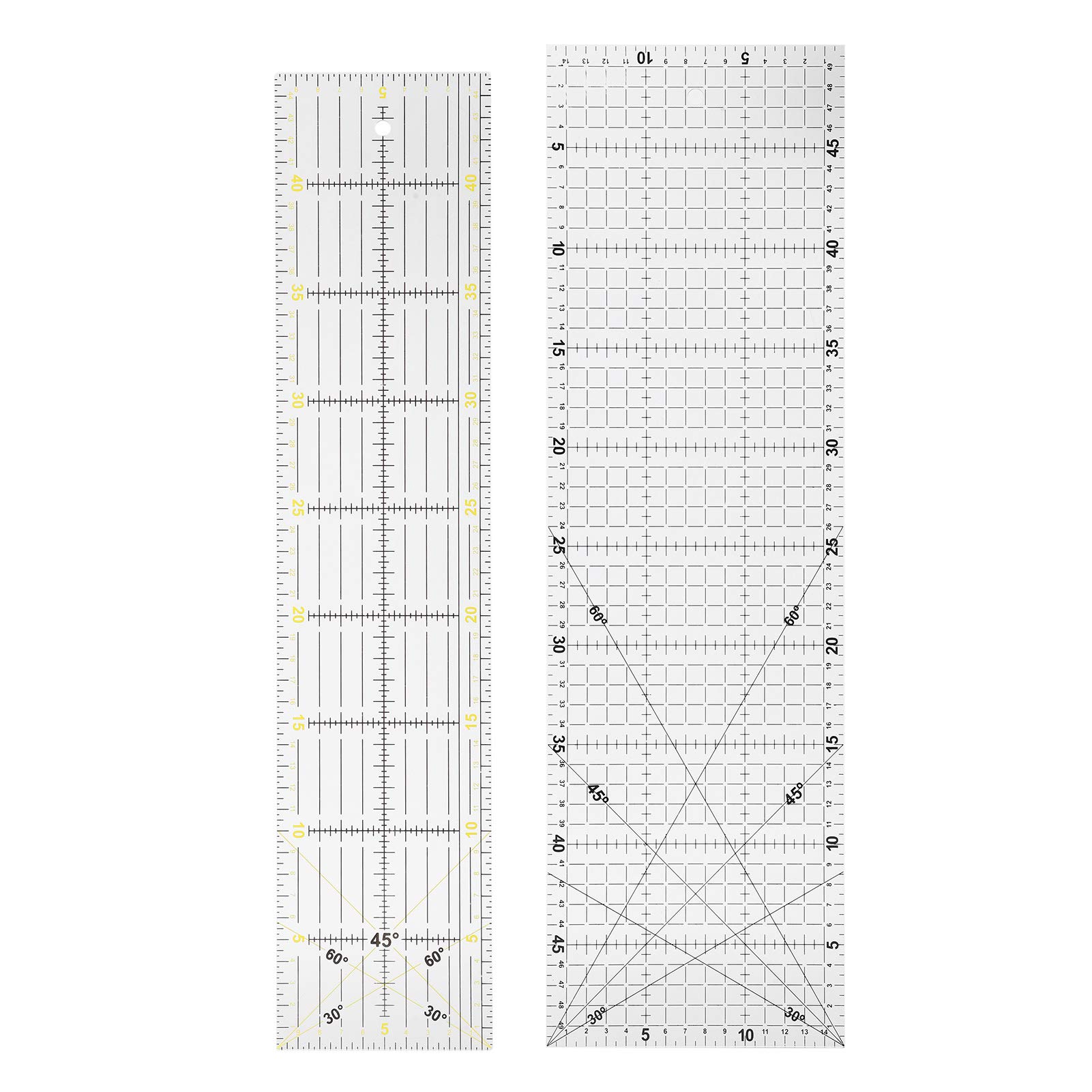 SALUTUYA Plastic Quilting Rulers - 2-Piece Set for Precise Seam Allowance & Drawing | Essential Sewing & Quilting Measuring Tools for DIY Crafts, Dressmaking & Patchwork Projects