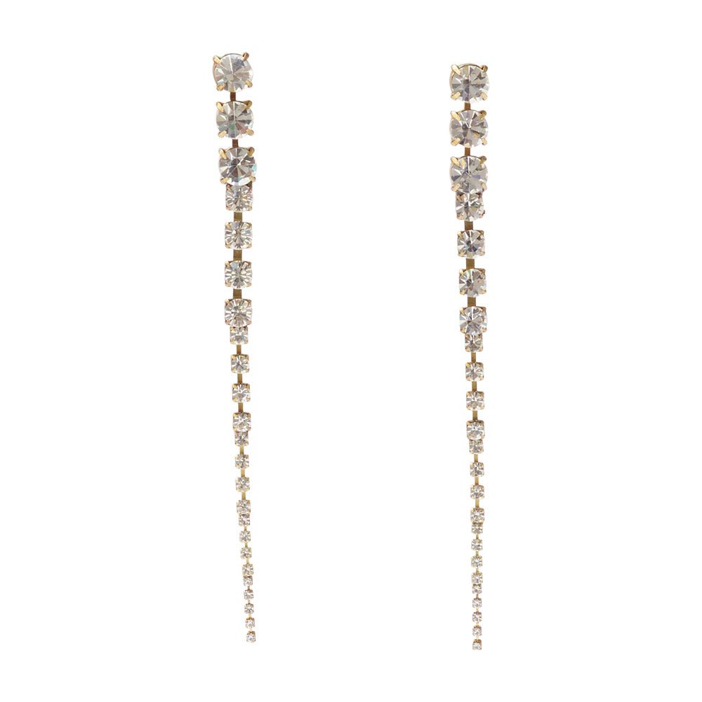 Elegant Crystal Spine Earrings for Women - Dainty & Hypoallergenic Jewelry - Perfect for Parties, Weddings & Everyday Wear