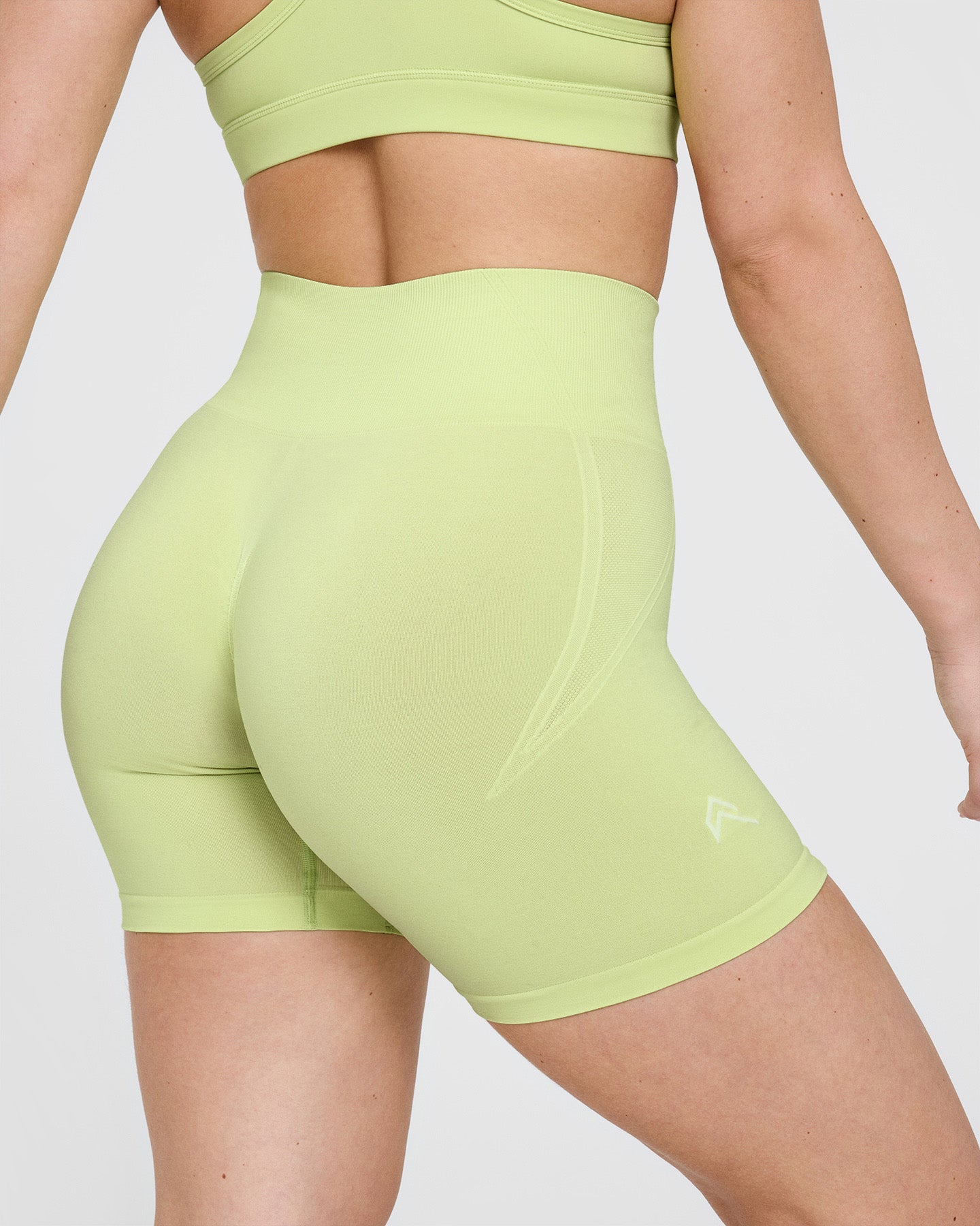 Effortless Seamless Workout Shorts for Women - High Waisted Yoga Running Gym Athletic Shorts | Pump Green | Perfect for Yoga, Running & Gym Training