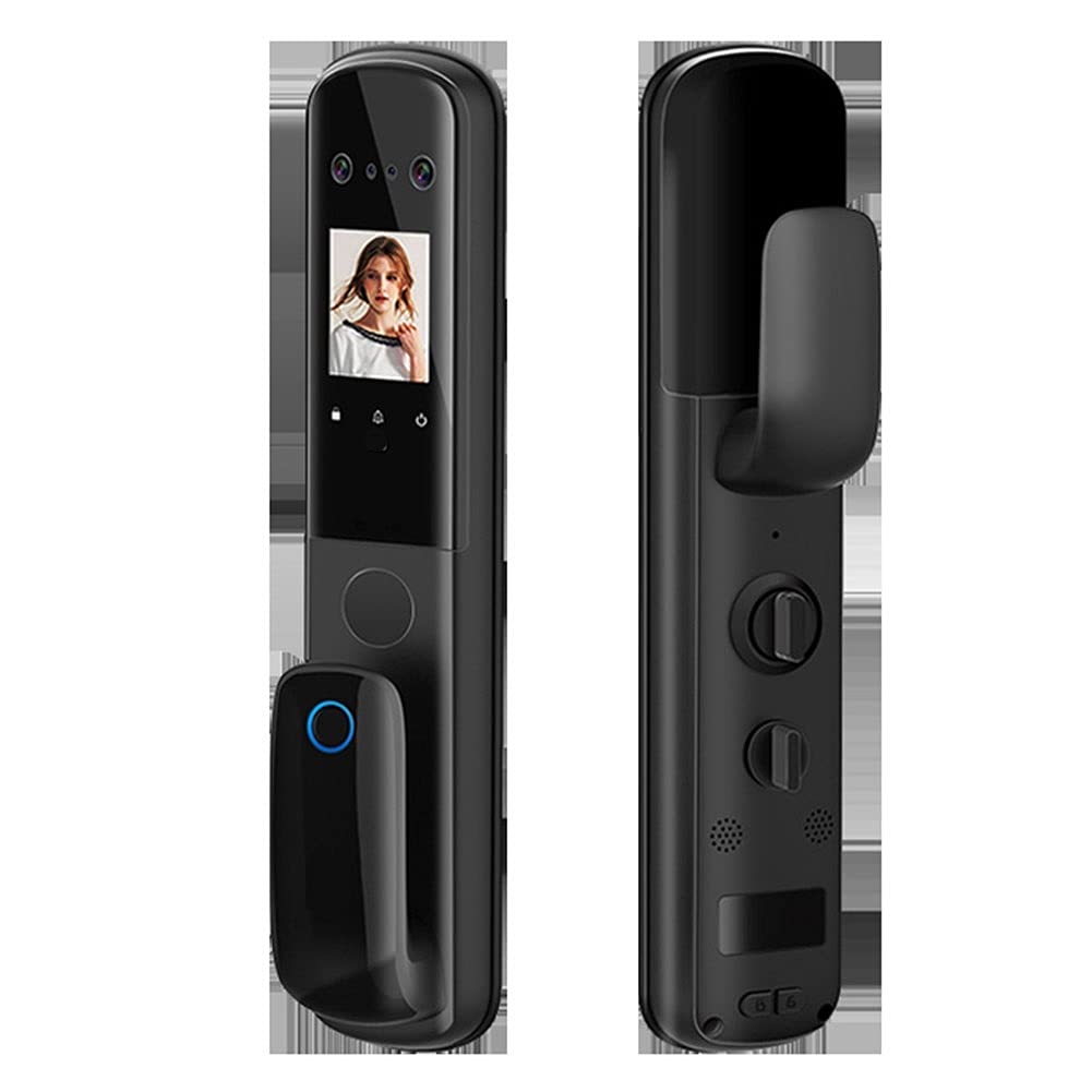 Smart Electronic Door Lock - Fingerprint & Face Recognition Keyless Entry, Auto Locking, Home Security System for Houses & Apartments (470x110x290mm, Black) - Perfect for Smart Homes, Vacation Rentals & Airbnb Properties