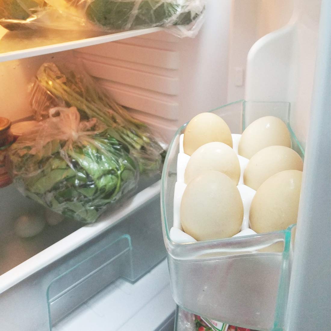 White Ceramic Egg Holder - 6 Cup Porcelain Egg Tray for Kitchen Countertop & Refrigerator Storage | Perfect for Farm Fresh Eggs, Breakfast Meal Prep & Modern Kitchen Decor