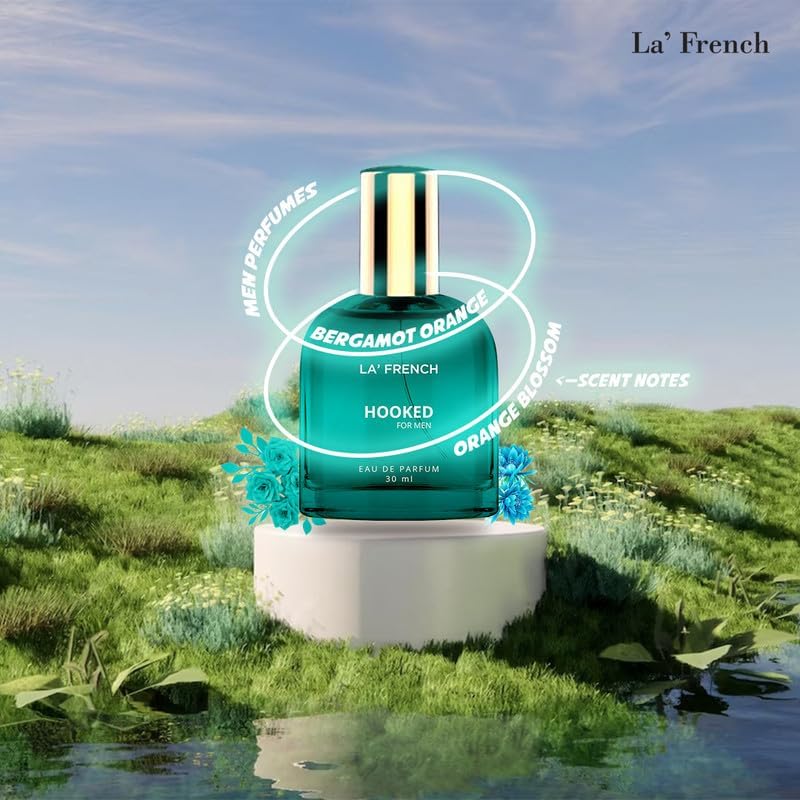 Premium French Hooked Perfume for Men 30ml - Long Lasting Eau De Parfum with Fresh Luxury Scent | Travel Size Cologne | Perfect for Date Night, Office & Special Occasions