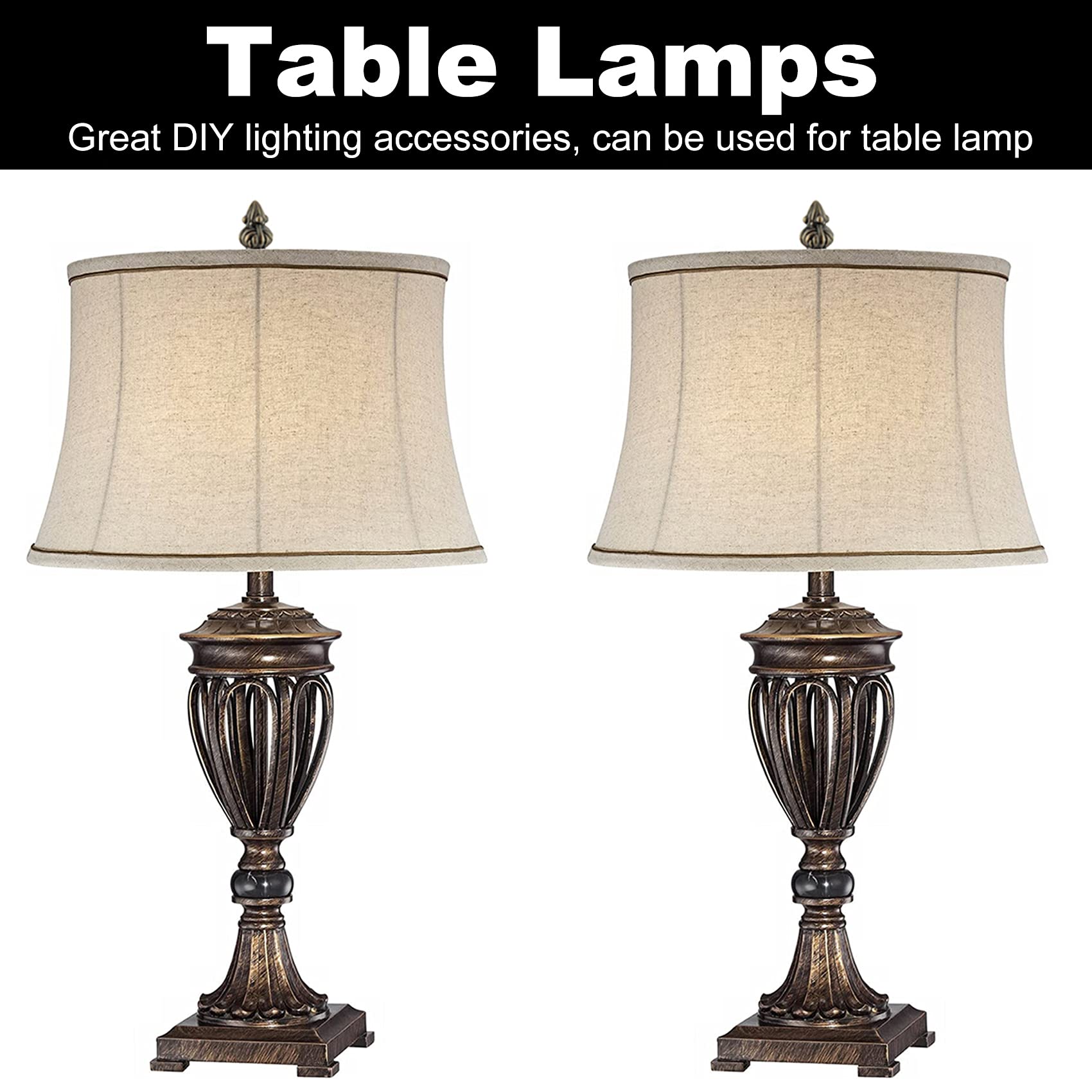 2 Pack Antique Brass Lamp Finials - 1/4-27 Threaded Screw Knob for Lampshades, Replacement Top Screw Cap for Table & Floor Lamps - Perfect for Home Decor, Living Room, Bedroom Lighting Upgrade
