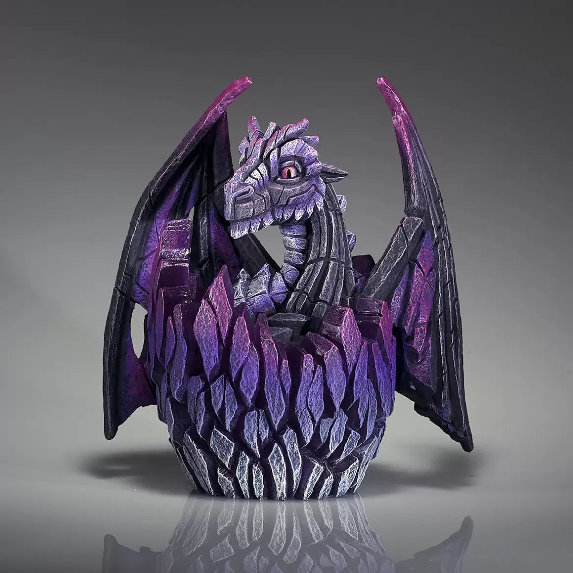 Black Dragon Egg Edge Sculpture - Unique Gothic Home Decor for Tabletop, Shelf & Office Display