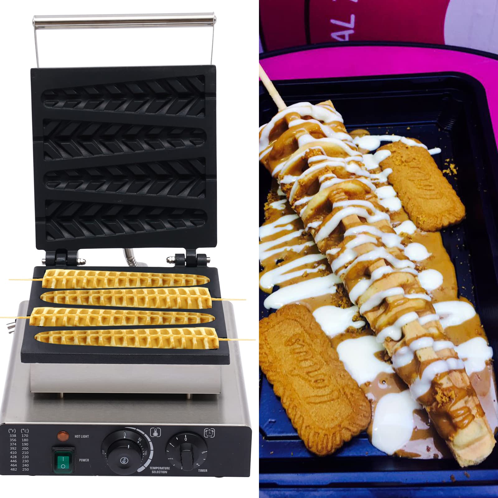 Commercial Waffle Maker Machine 110V - Electric Nonstick Belgian Waffle Iron for Bakery, Restaurant & Home Use - Perfect for Breakfast, Brunch & Dessert Making