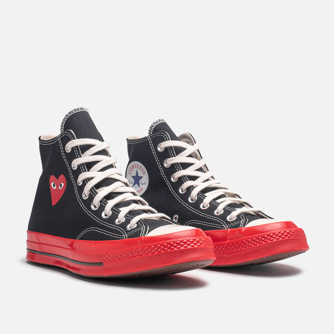 CDG PLAY x Converse Chuck 70 High Top Sneakers - Black & Red | Streetwear Fashion, Casual Wear & Urban Style for Men & Women