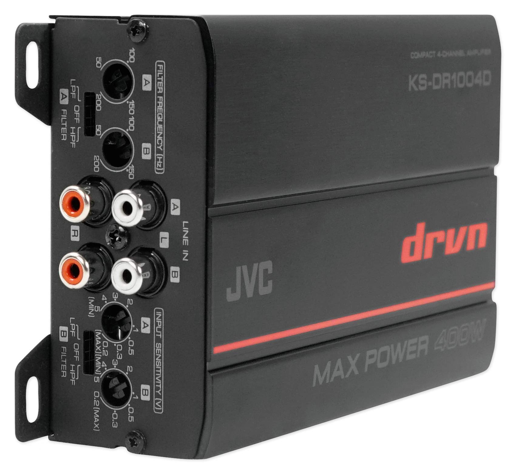 JVC KS-DR1004D 400W 4-Channel Marine Amplifier with MB Quart N2-WBT Bluetooth Controller - Waterproof Audio System for Boats, ATVs, UTVs & Off-Road Vehicles - Perfect for Polaris RZR, Can-Am, Yamaha & More - Enjoy High-Power Sound on Water & Trail Adventures