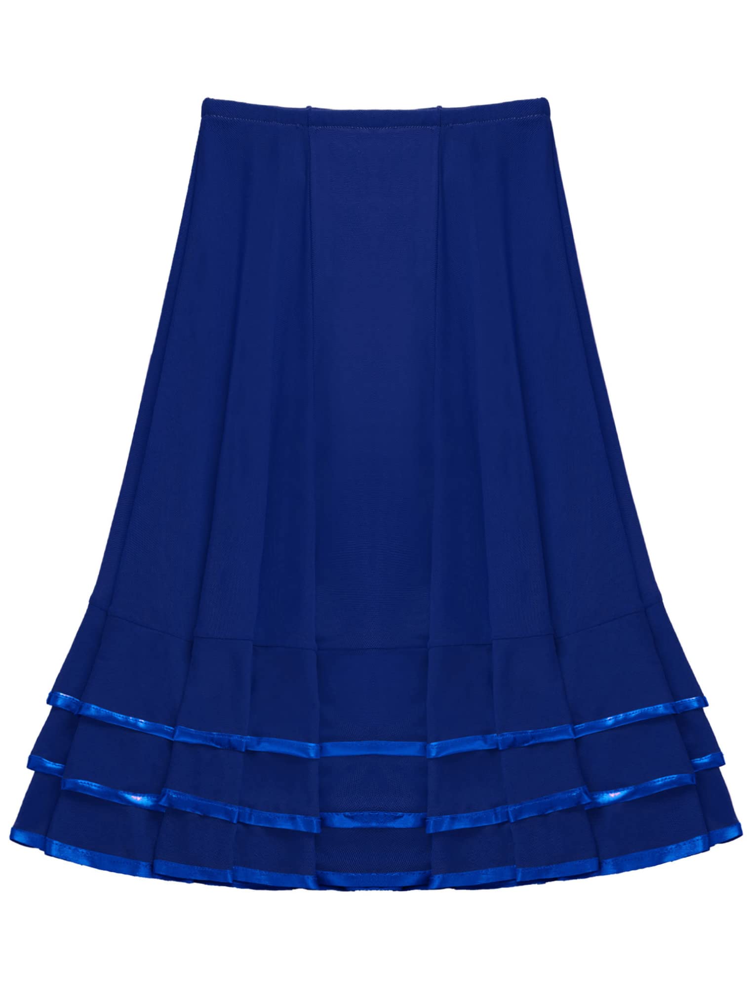 JEATHA Girls Chiffon Tiered Ruffle Maxi Skirt - A-Line Swing Skorts for Summer, Casual Wear & Latin Tango Dance - Perfect for Parties, Performances and Everyday Play