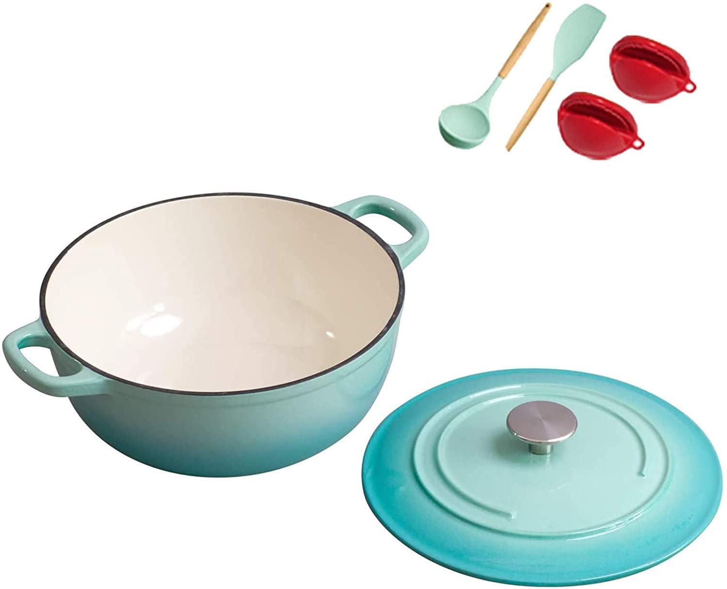 Enameled Cast Iron Dutch Oven with Lid - 5.5QT Round Casserole Dish, Nonstick Enamel Cookware for Slow Cooking, Braising & Baking - PFOA Free, Oven & Stovetop Safe - Perfect for Soups, Stews, Roasts & One-Pot Meals