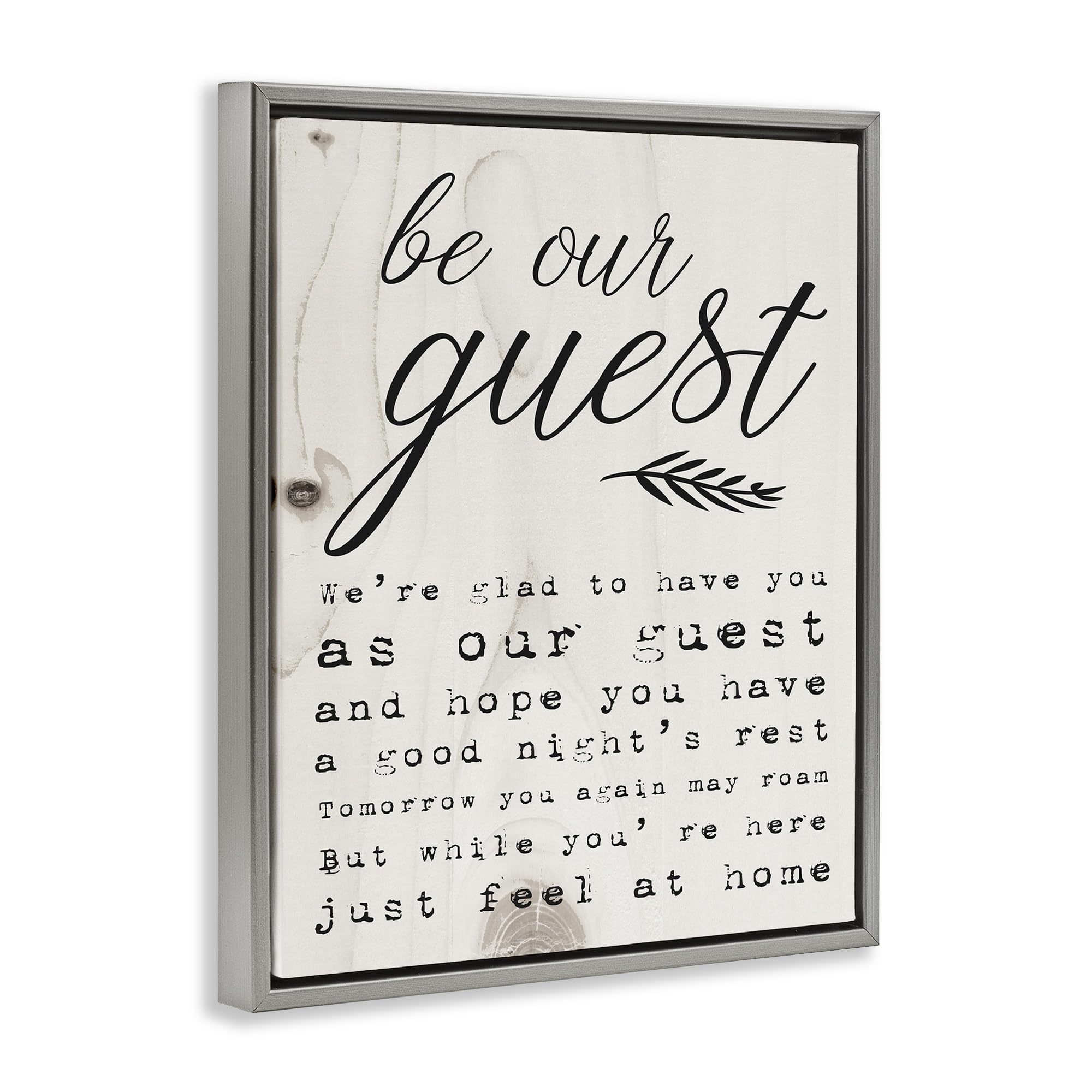 Stupell Industries 'Be Our Guest' Poem in Cursive - Elegant Wall Art by Daphne Polselli | Perfect for Home Decor, Living Room, Bedroom & Gift Ideas