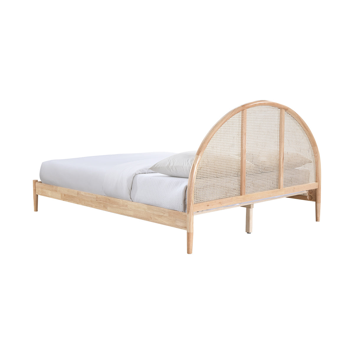 Avery Arch Rattan King Bed - Solid Oak Wood Frame - Stylish & Durable Bedroom Furniture for Master Suite or Guest Room
