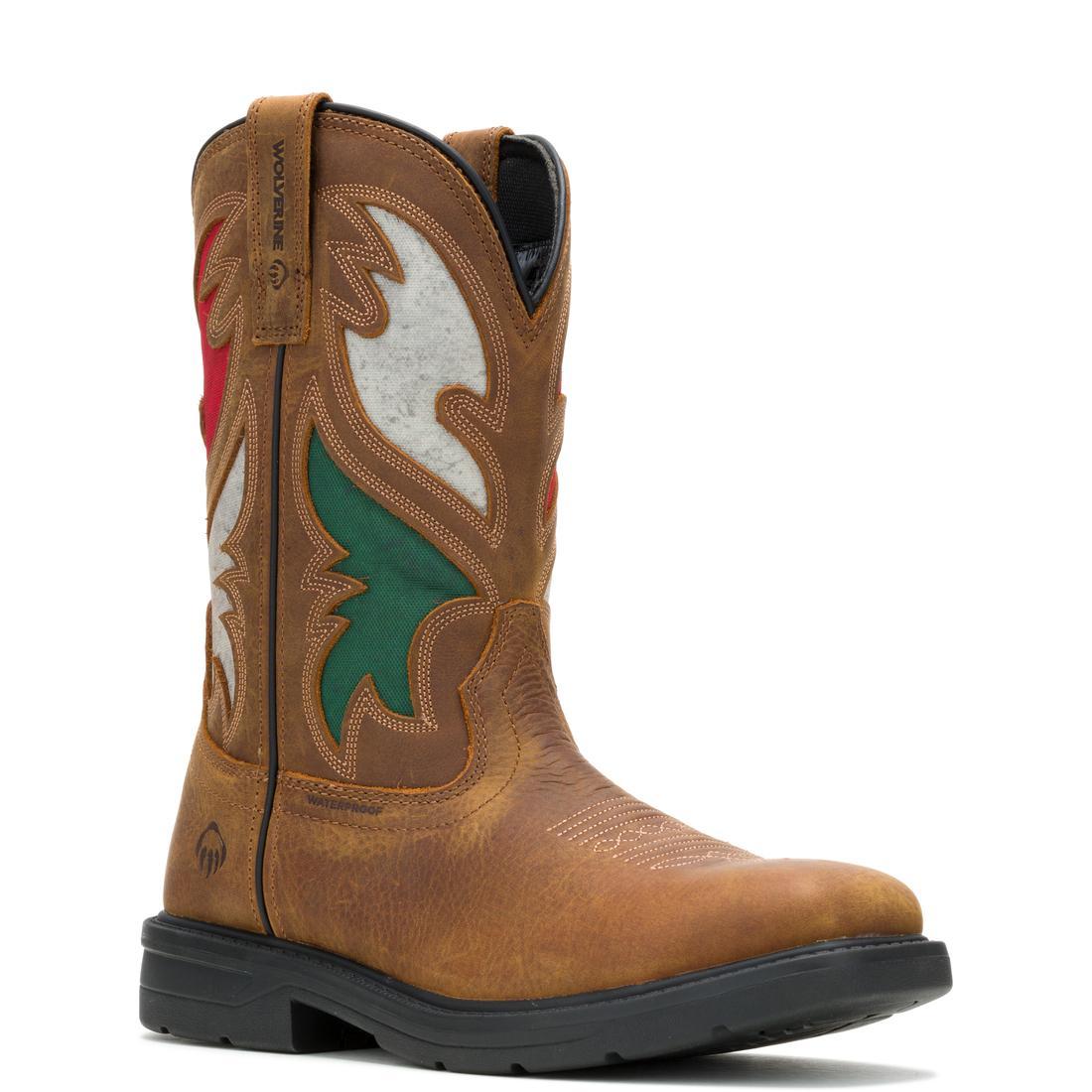 Rancher Flag Steel Toe Pull-On Wellington Work Boots - USA Flag Design - Durable Safety Boots for Construction, Farming & Outdoor Work