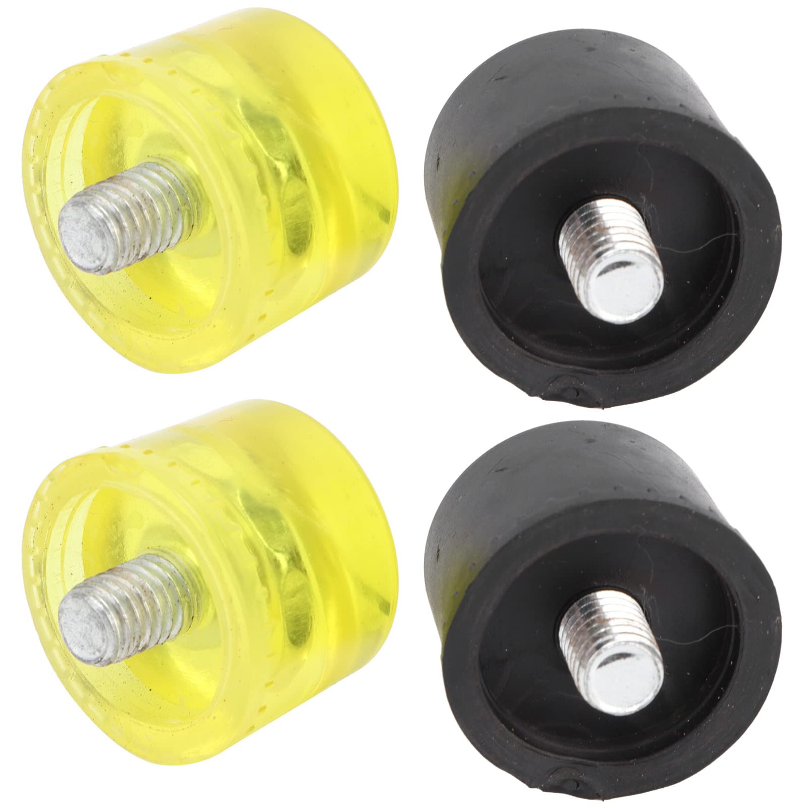 2-Pack Rubber Hammer Replacement Heads - Durable Striking Tips Set for Mallets - Yellow & Black (Φ25mm) - Perfect for Woodworking, Auto Repair & DIY Projects
