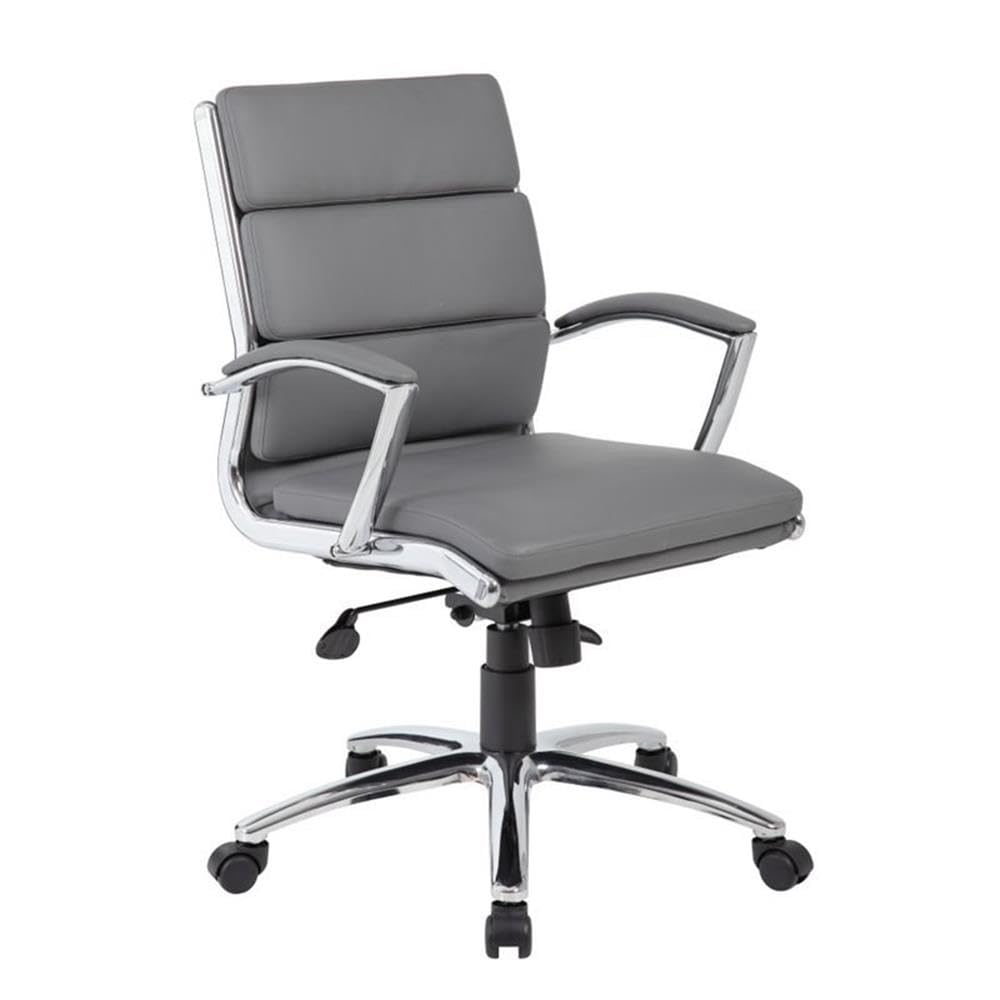 UrbanPro CaressoftPlus Executive Mid-Back Office Chair in Gray - Ergonomic Desk Chair for Home & Office Workspace Comfort