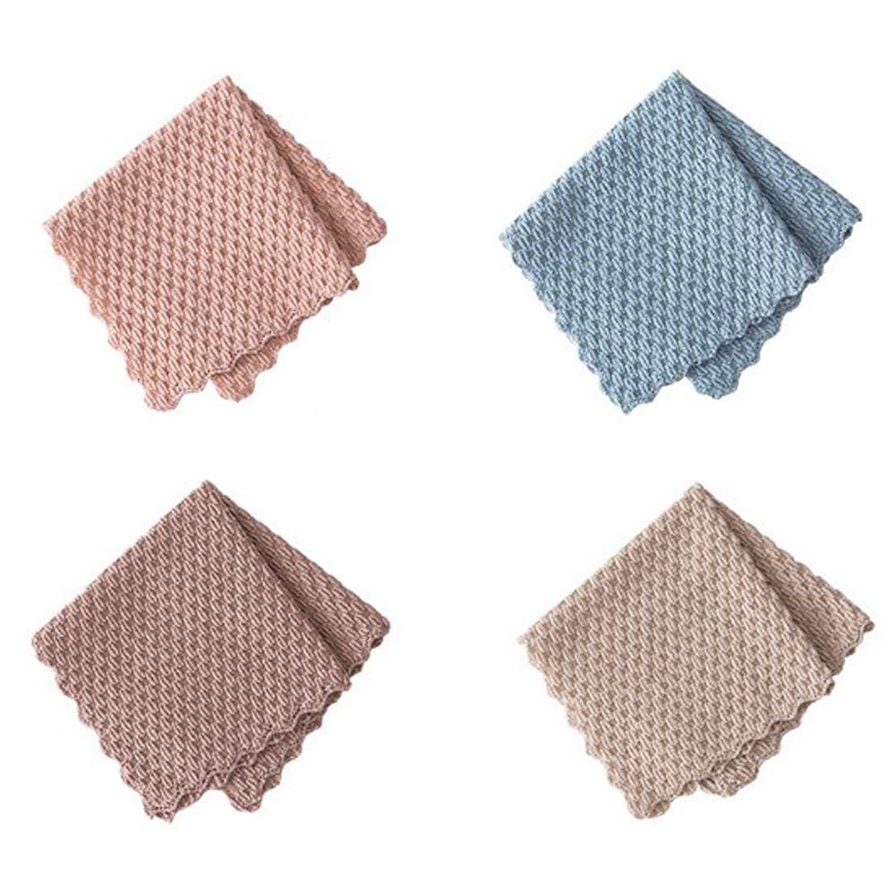 YITAQI Premium Microfiber Kitchen Cleaning Cloths - Super Absorbent, Anti-Grease, Thickened Dish Towels for Wiping & Polishing (Coffee Color) - Perfect for Dishes, Countertops, Stainless Steel & Glass Surfaces