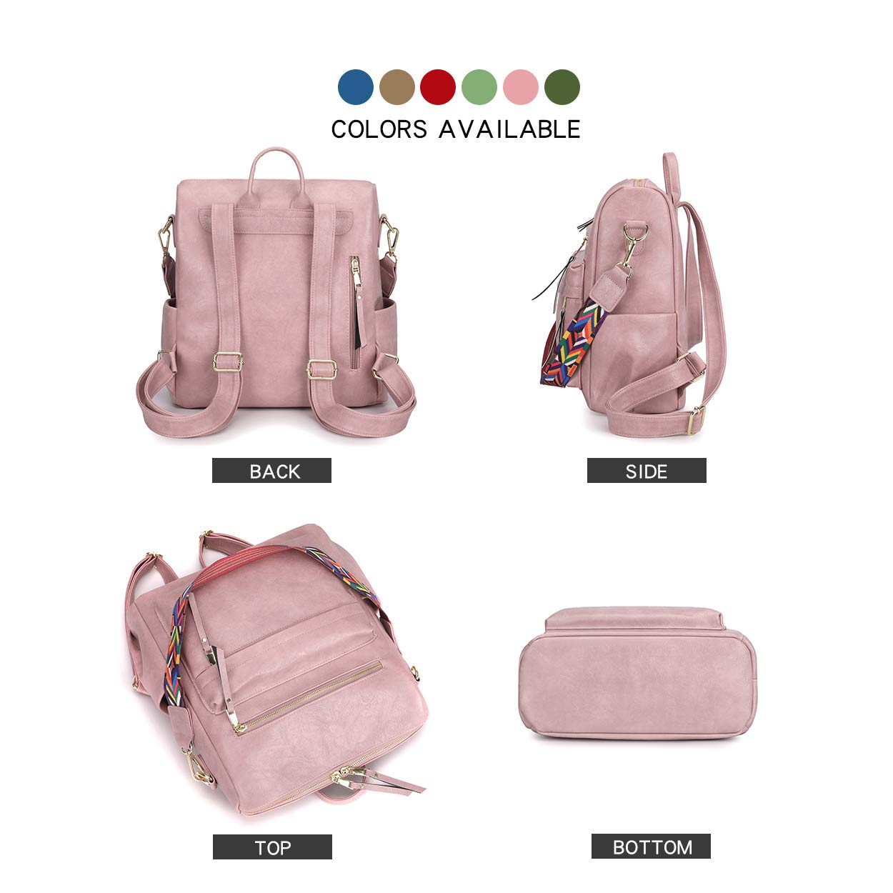 Stylish Women's Convertible Backpack Purse - Multipurpose Fashion Handbag for Shoulder Carry & Travel | Perfect for Work, School & Weekend Adventures