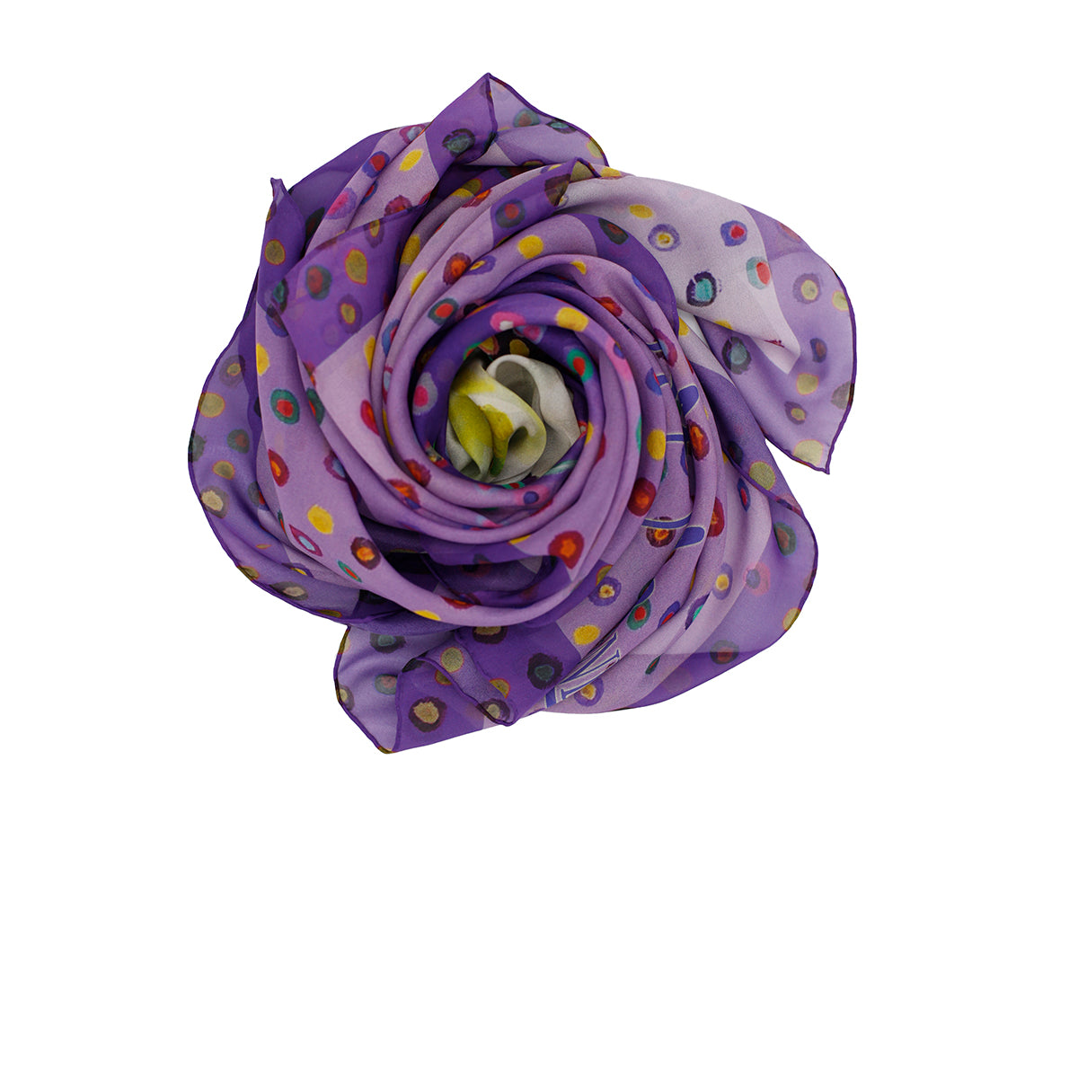 FLOAT Silk Square Scarf - Elegant Calla Lily Print Fashion Accessory for Women | Perfect for Office, Party & Travel