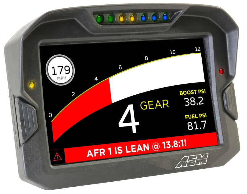 AEM CD 7 Logging GPS Enabled Race Dash - Carbon Fiber Digital Display for Motorsports (CAN Input Only) | Track Racing, Drifting & Performance Tuning
