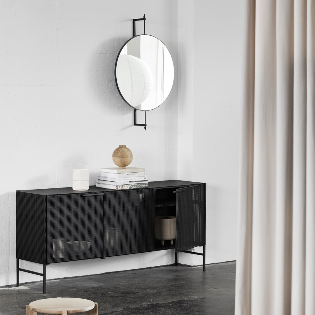 Kristina Dam Studio Grid Sideboard - Modern Wooden Storage Cabinet for Living Room, Dining Room & Office - Stylish Home Organization Furniture