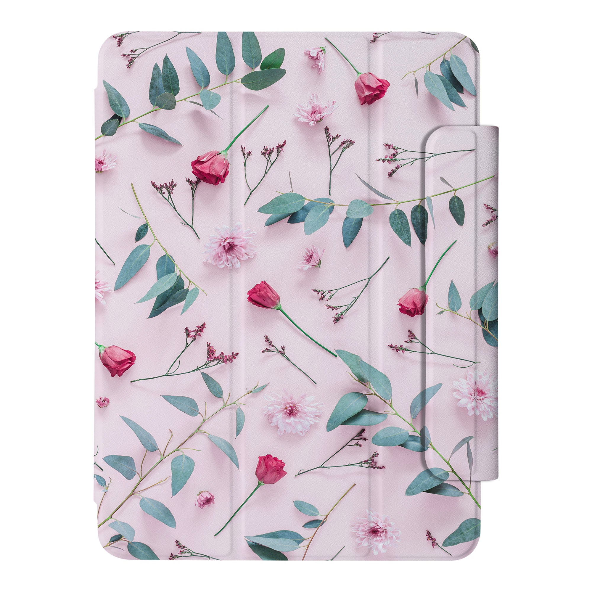 SlimFit iPad Case with Flat Flower Design - Ultra Thin Lightweight Protective Cover for iPad Air/Pro, Perfect for Work, Travel & Everyday Use