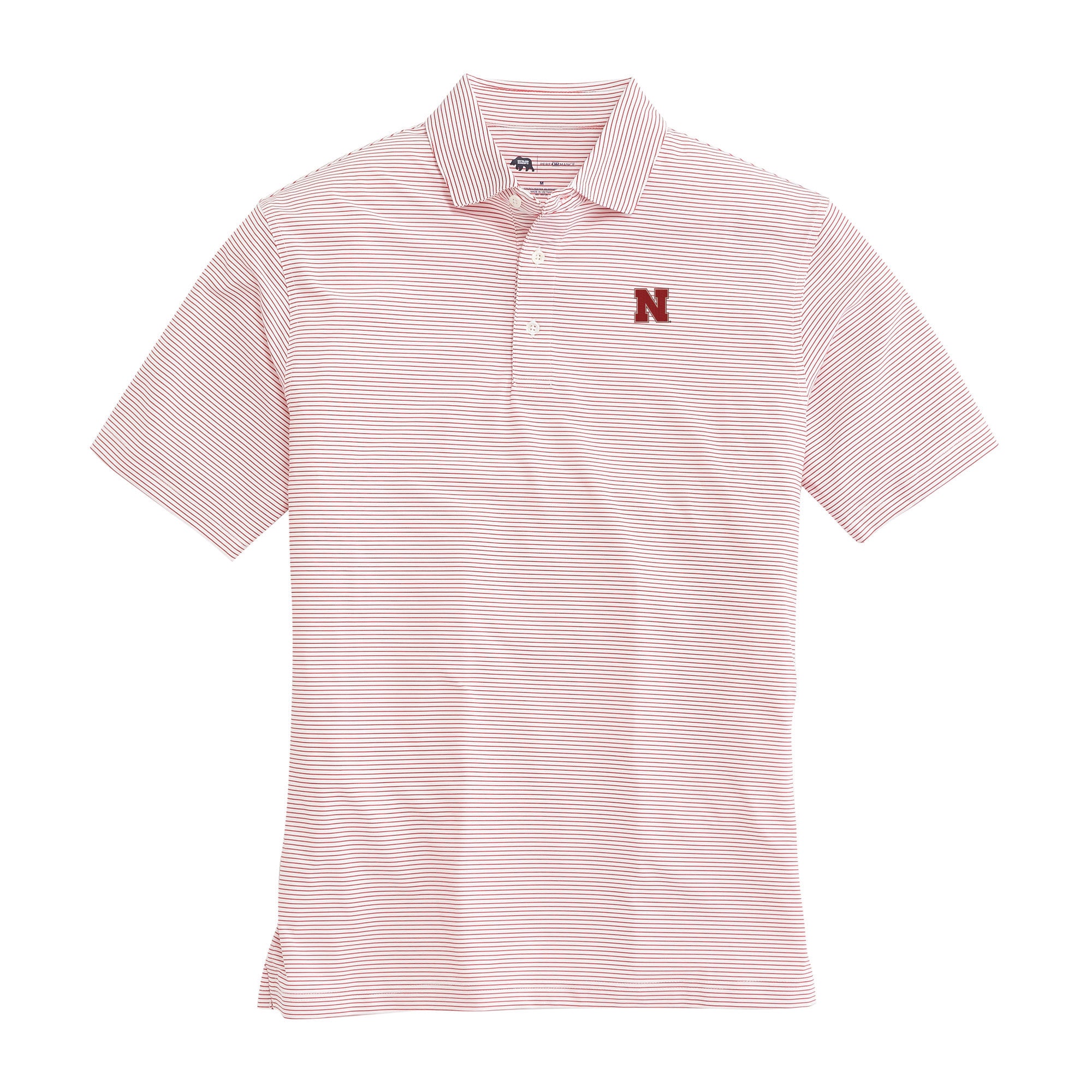 Birdie Stripe Nebraska Performance Polo Shirt - Men's Breathable Quick-Dry Golf & Tennis Polo for Sports & Casual Wear