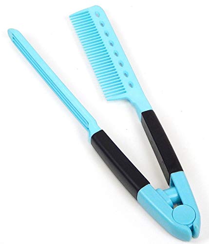 V-Shape Folding Hair Straightener Comb - Salon Styling Tool for Travel